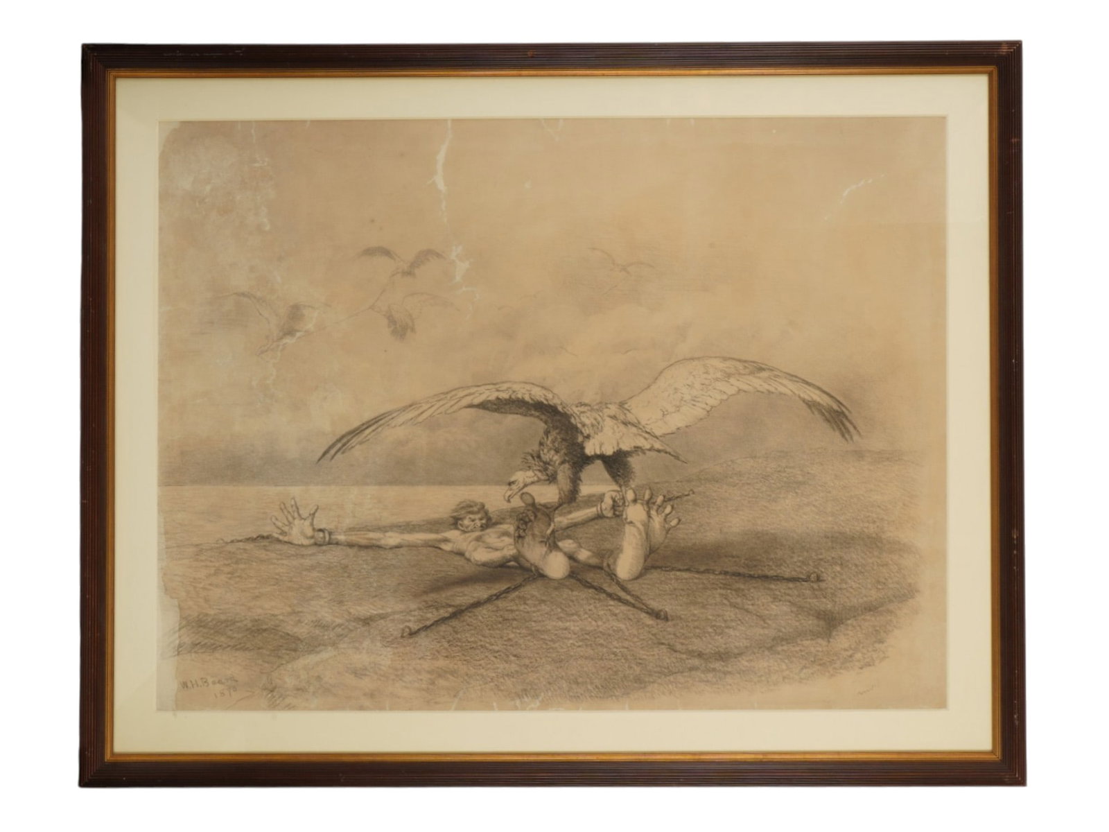 WILLIAM HOLBROOK BEARD GRAPHITE DRAWING PROMETHEUS (1 of 6)
