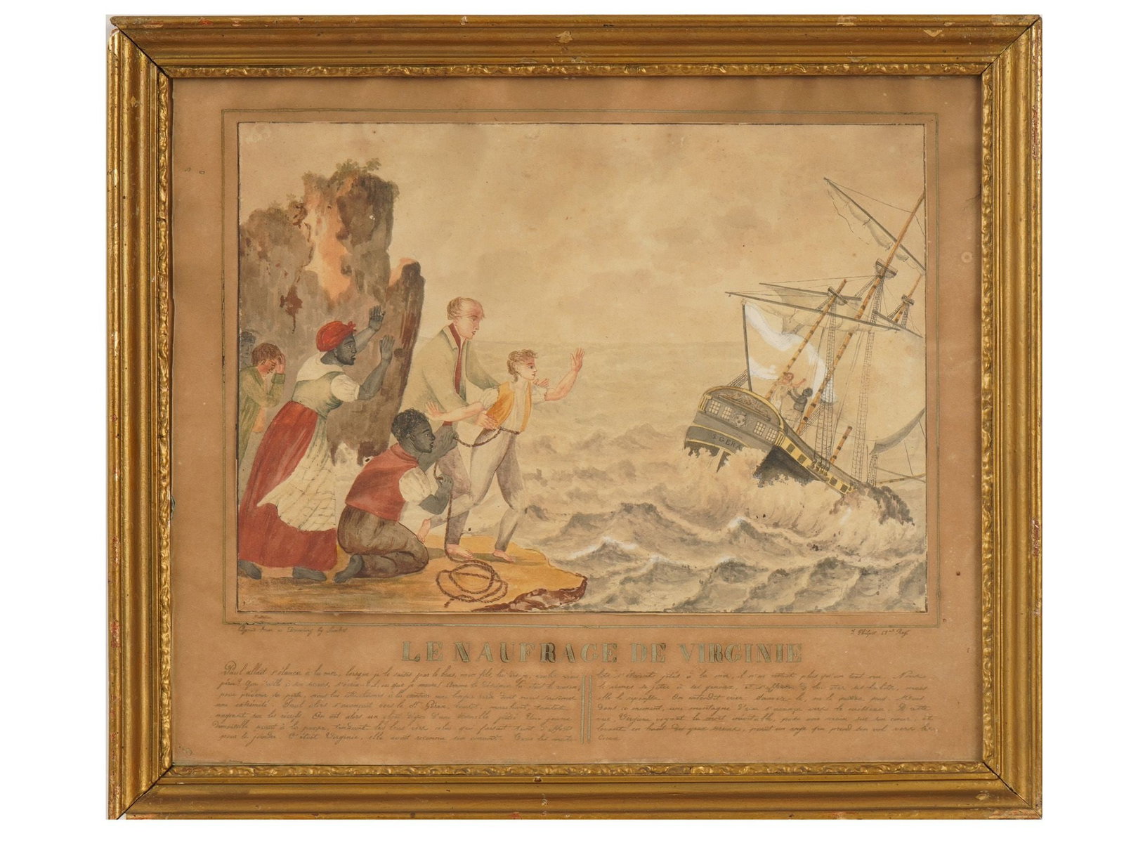 AFTER LOUIS JOSEPH LAMBERT PAINTING SHIPWRECK VIRGINIA (1 of 6)