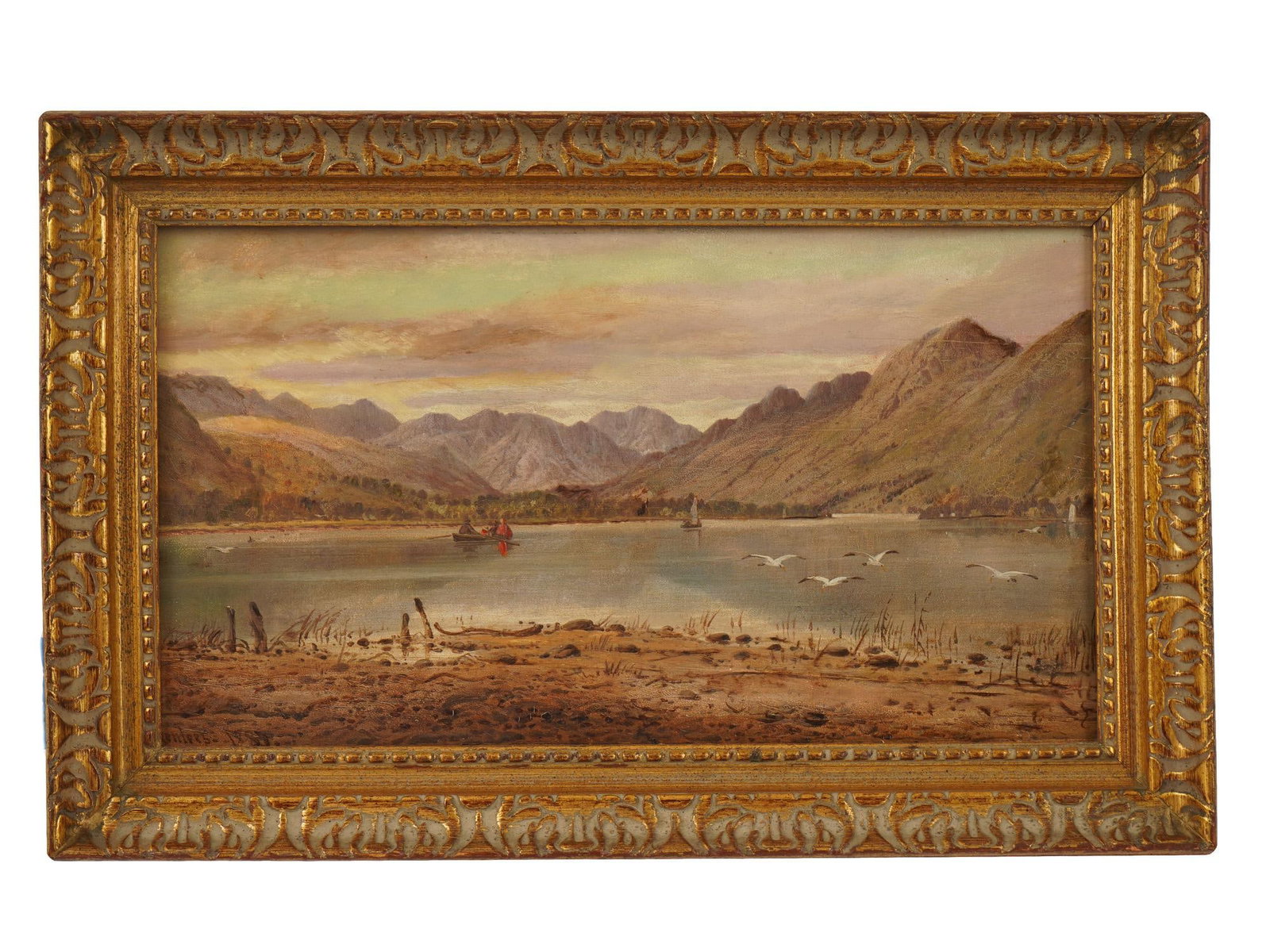 ANTIQUE IRISH OIL PAINTING BY JAS GREENLEES 1884 (1 of 5)