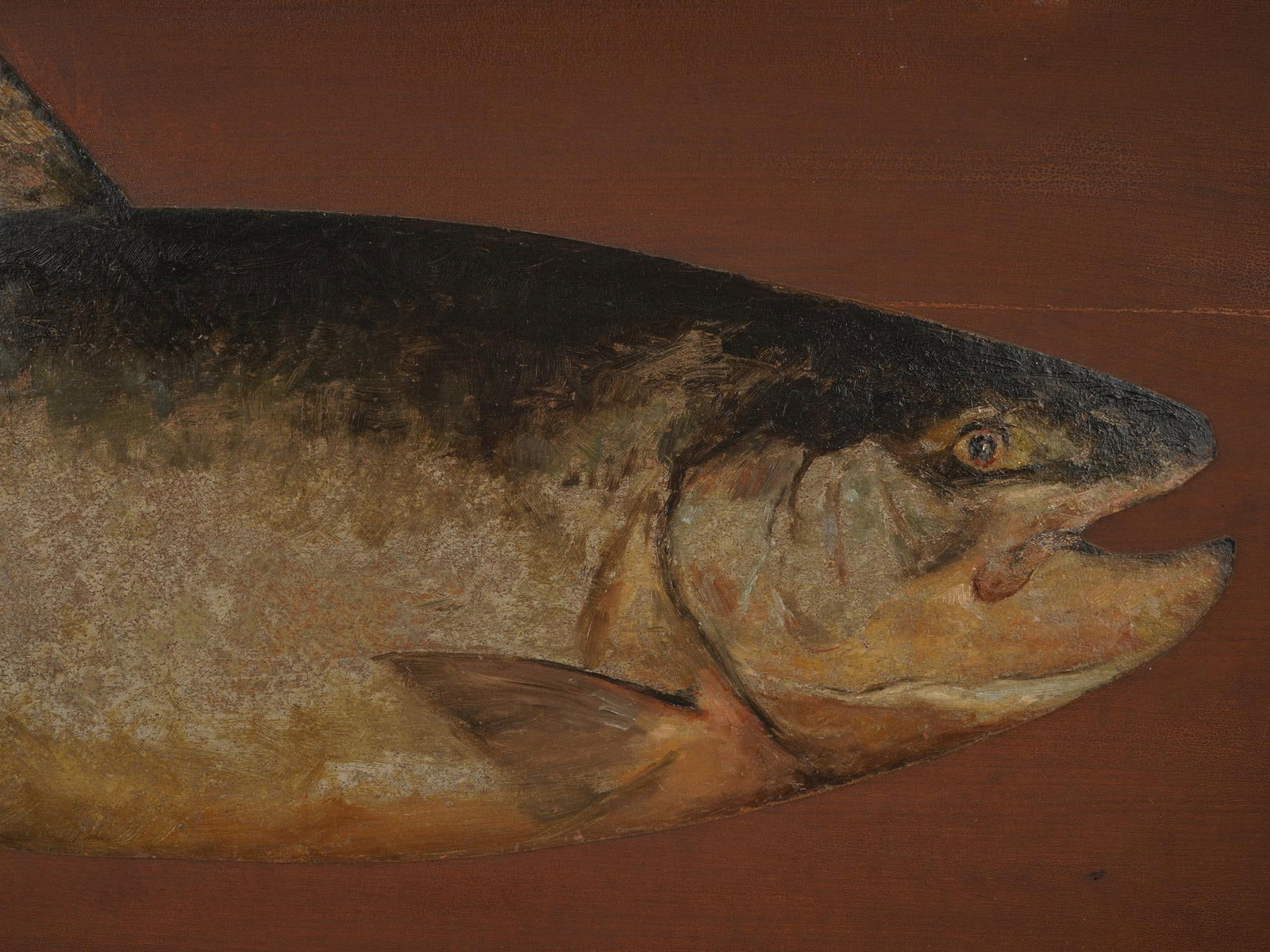 ATTR TO WINSLOW HOMER UNCLE WINNIES FISH OIL PAINTING - 2