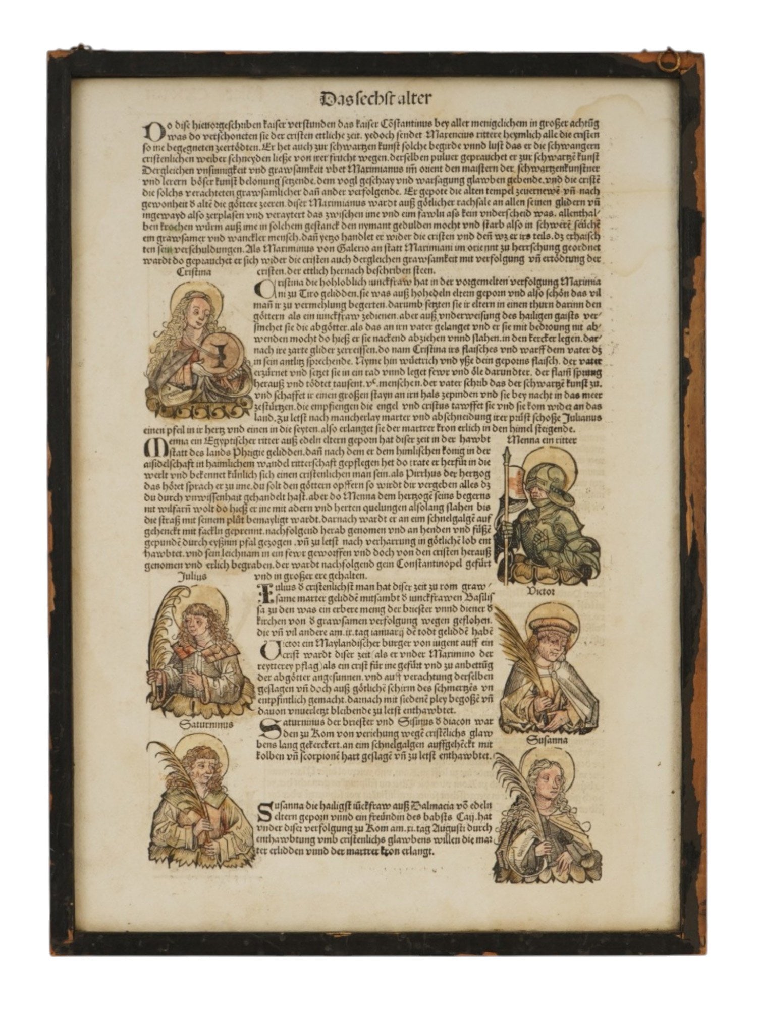 1493 NUREMBERG CHRONICLE SCHEDEL WOODCUT INCUNABULA LEAF (1 of 9)