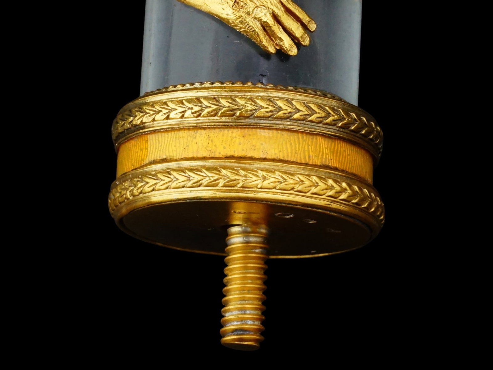 RUSSIAN SILVER ENAMEL CRYSTAL MONKEY CANE HANDLE - 17
