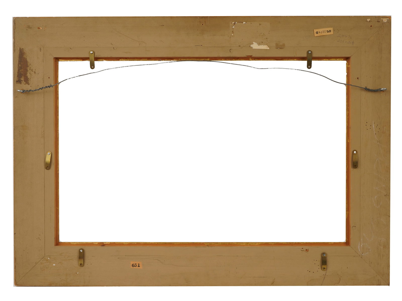 RECTANGULAR RIBBED DESIGN GILT WOOD PICTURE FRAME - 2