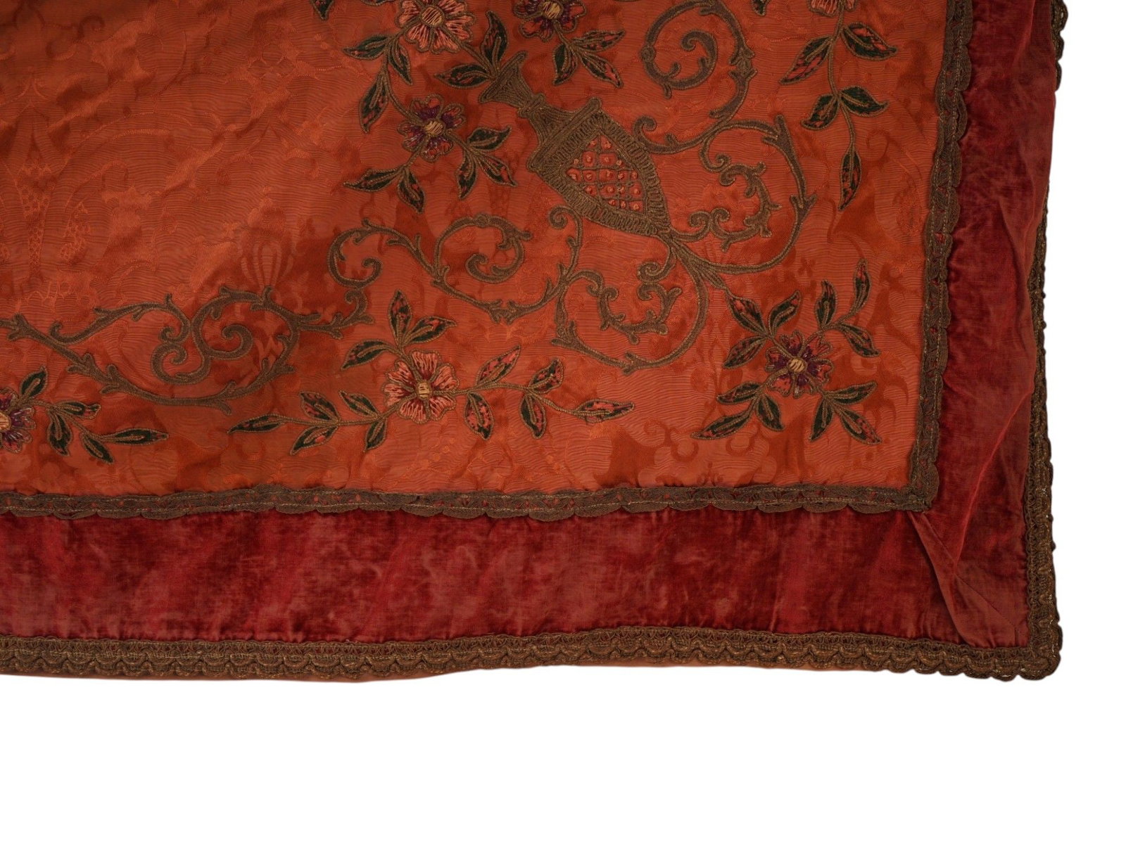 ANTIQUE 19TH C EMBROIDERED TEXTILE PANEL - 5