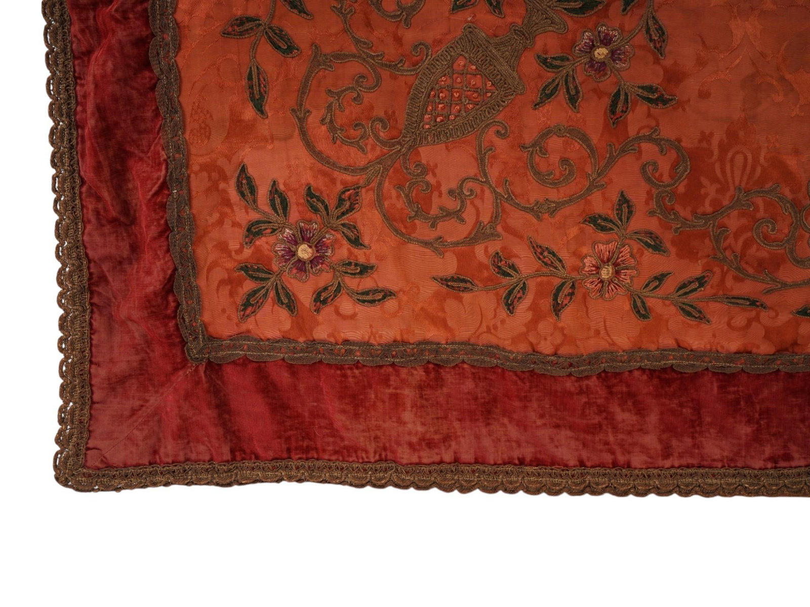 ANTIQUE 19TH C EMBROIDERED TEXTILE PANEL - 6