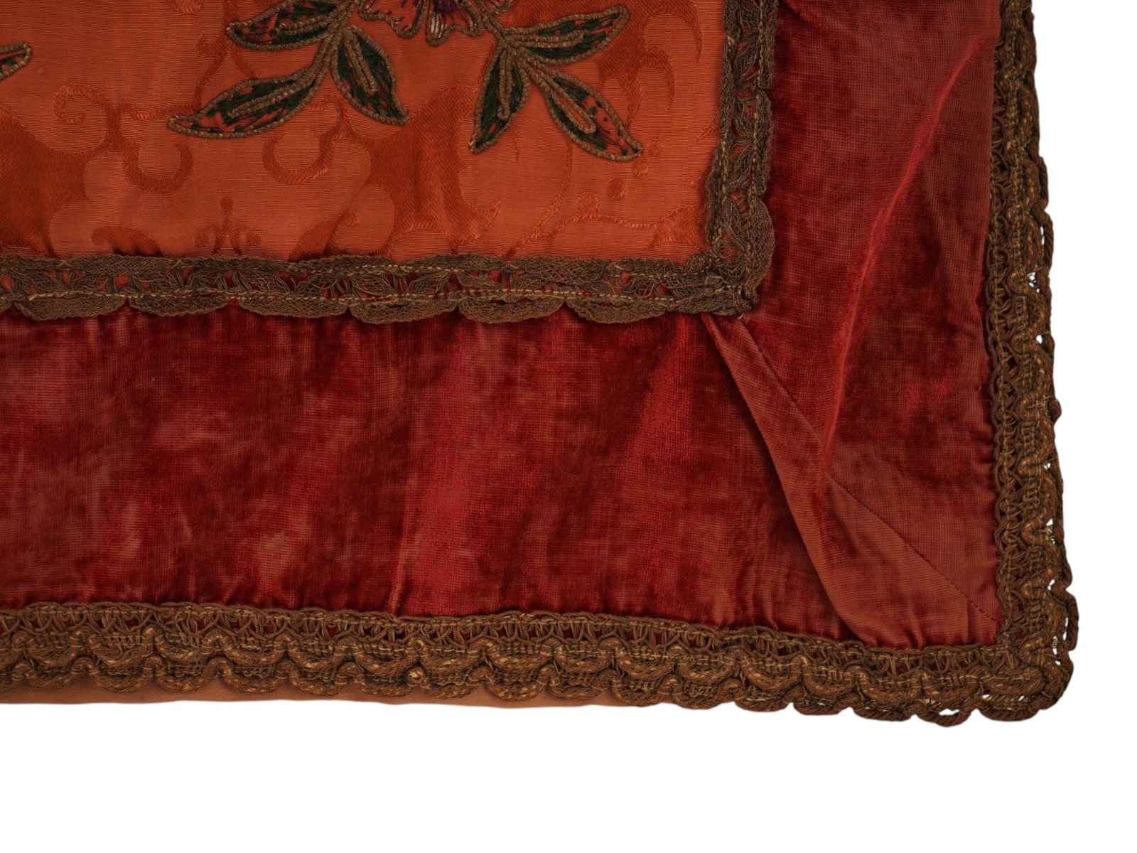 ANTIQUE 19TH C EMBROIDERED TEXTILE PANEL - 7