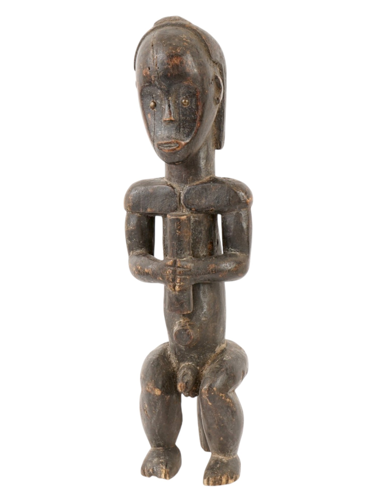 AFRICAN CARVED WOOD FIGURE FROM FANG PEOPLE OF GABON (1 of 9)