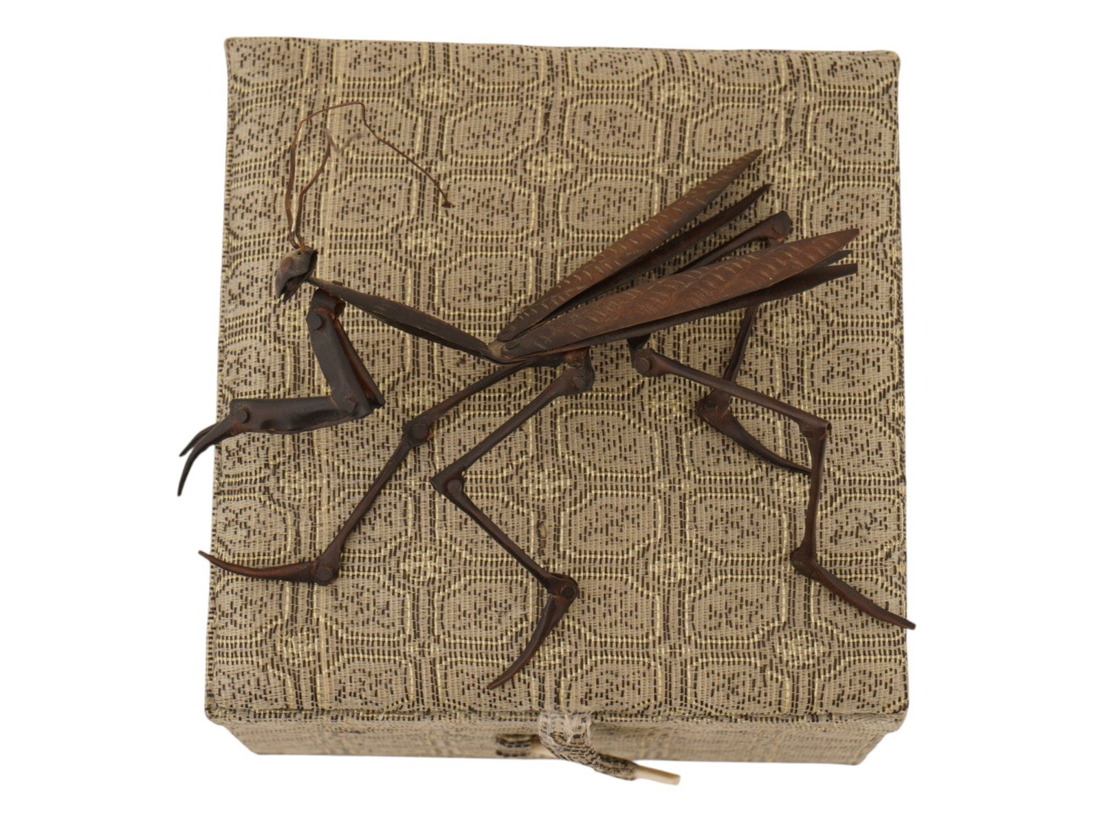 ANTIQUE JAPANESE COPPER ARTICULATED MANTIS SCULPTURE (1 of 8)