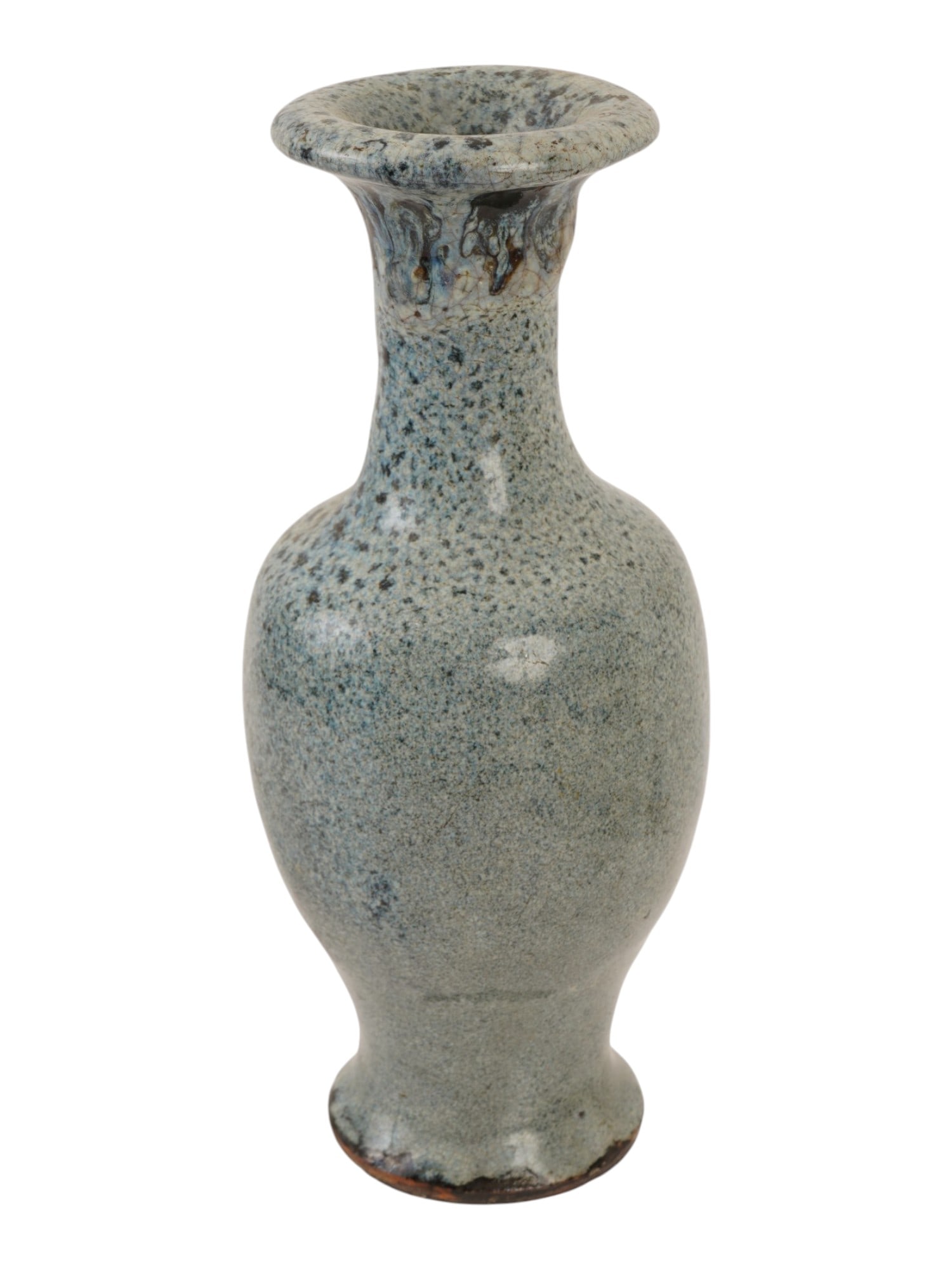 ANTIQUE CHINESE CERAMIC VASE WITH BLUE GREY GLAZE (1 of 8)