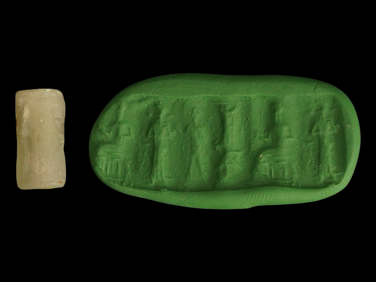 ANCIENT ALABASTER CYLINDER SEAL 2ND TO 1ST MILLENIUM BC (1 of 7)