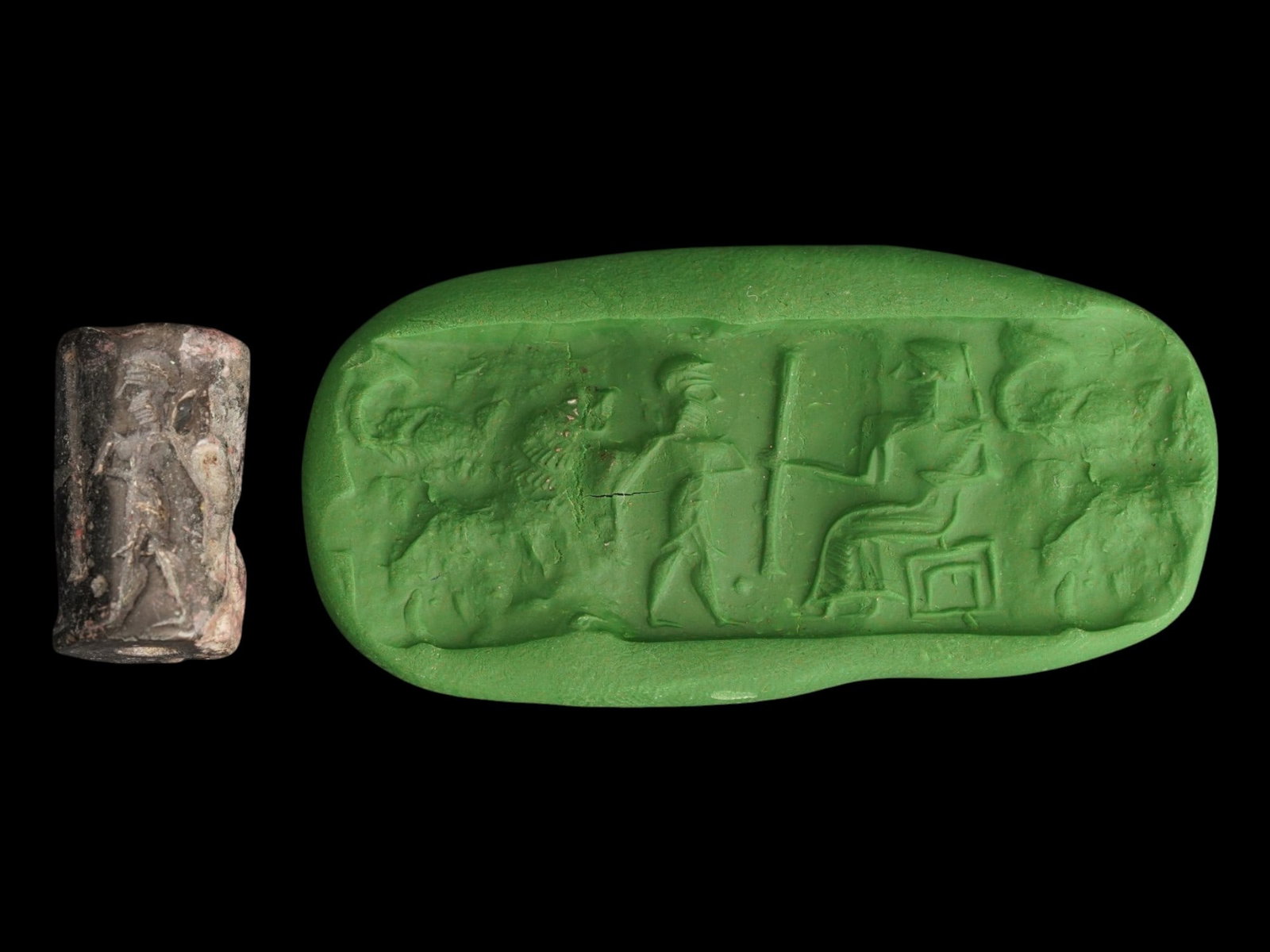 ANCIENT STEATITE CYLINDER SEAL 2ND TO 1ST MILLENNIUM BC (1 of 5)
