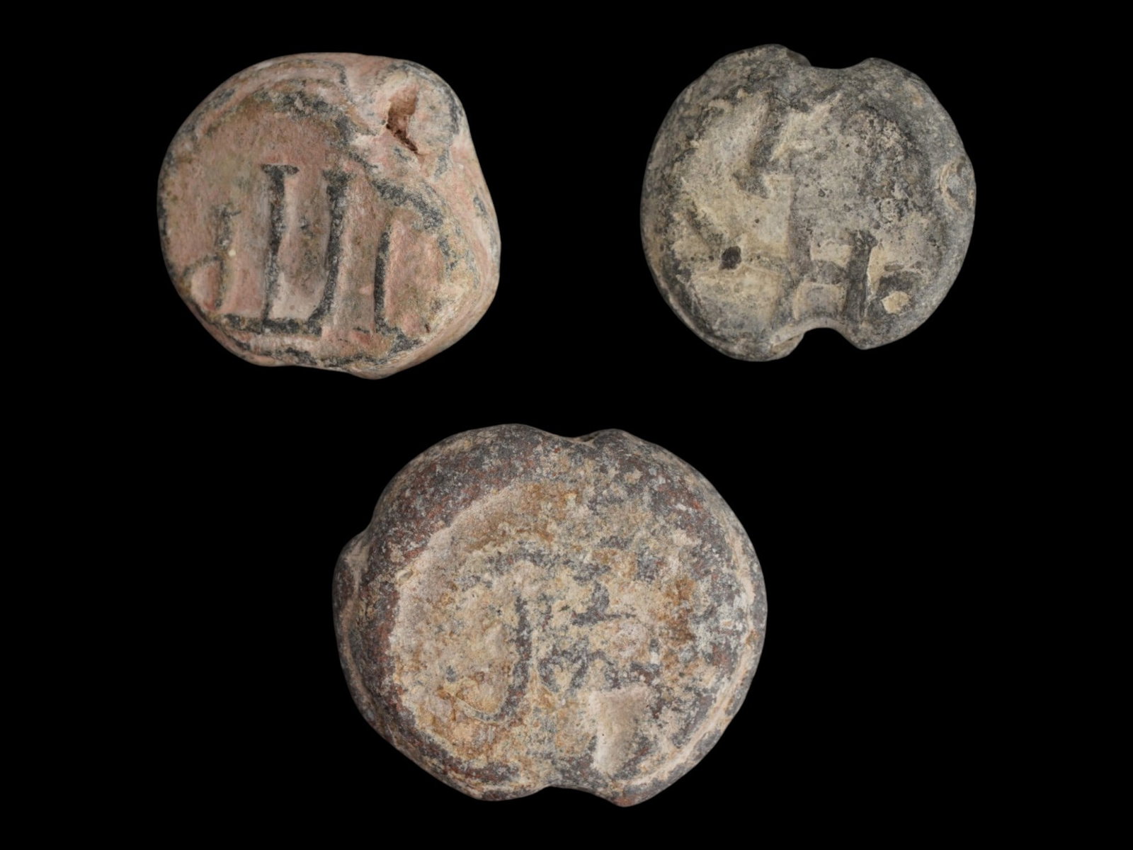LOT OF ANCIENT NEAR EASTERN LEAD JAR SEALS (1 of 4)