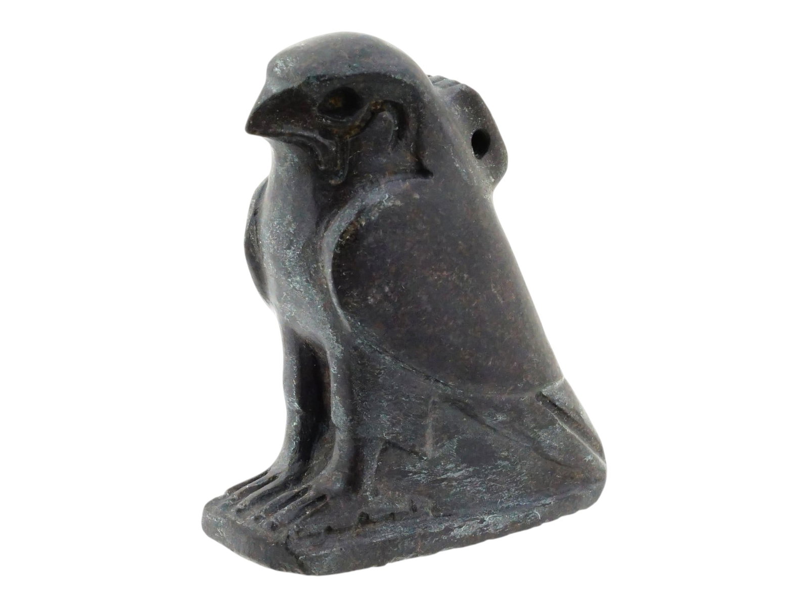 ANCIENT EGYPTIAN CARVED STEATITE FALCON AMULETIC BEAD (1 of 8)