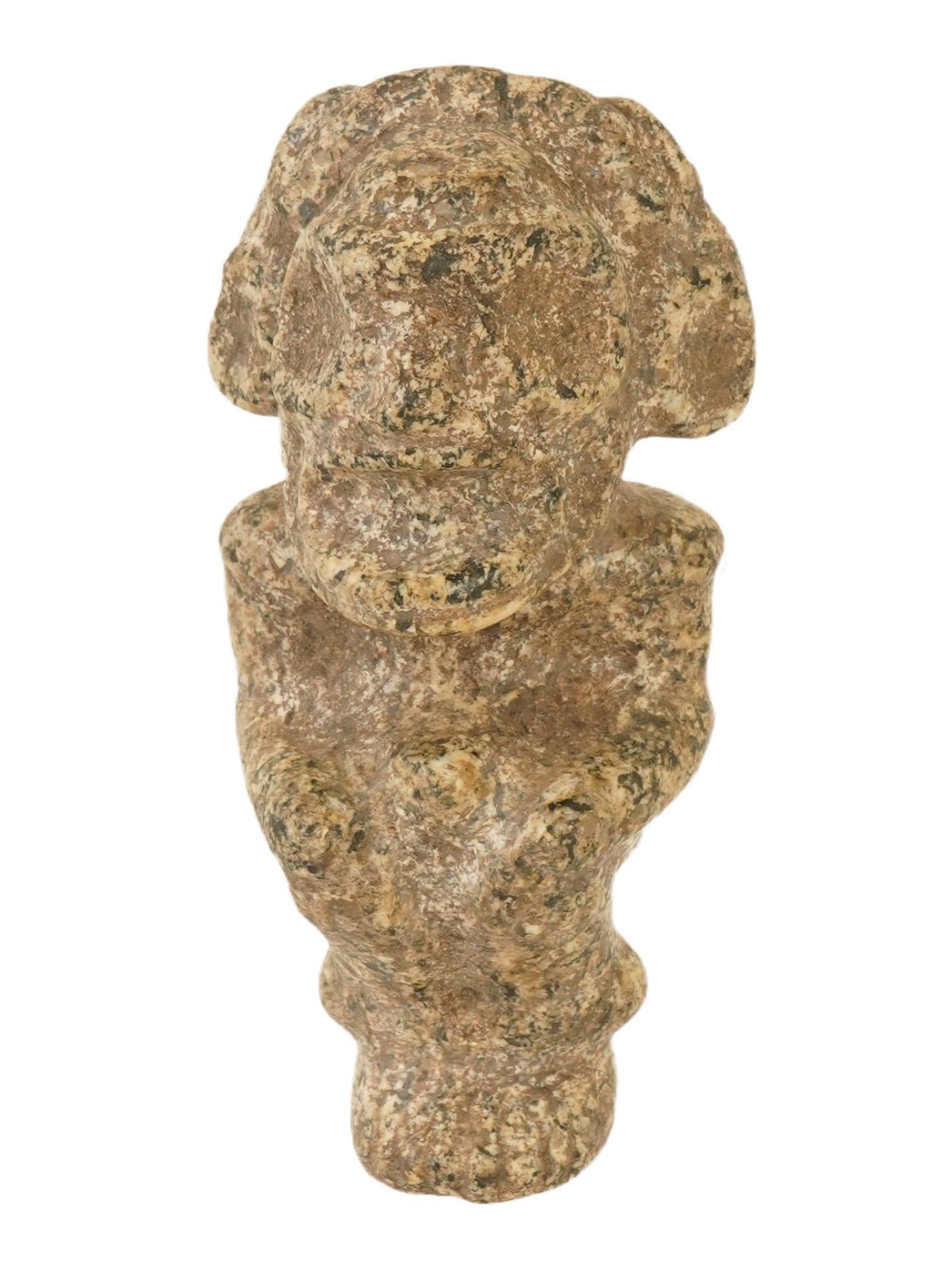 ANCIENT PRE COLUMBIAN TAINO STONE FIGURINE: An ancient Mesoamerican hand-carved hardstone sculpture. Taino culture. Anthropomorphic figure, presumably representing an idol or a deceased ancestor. Pre Columbian Historical Artifacts, Collectible 
