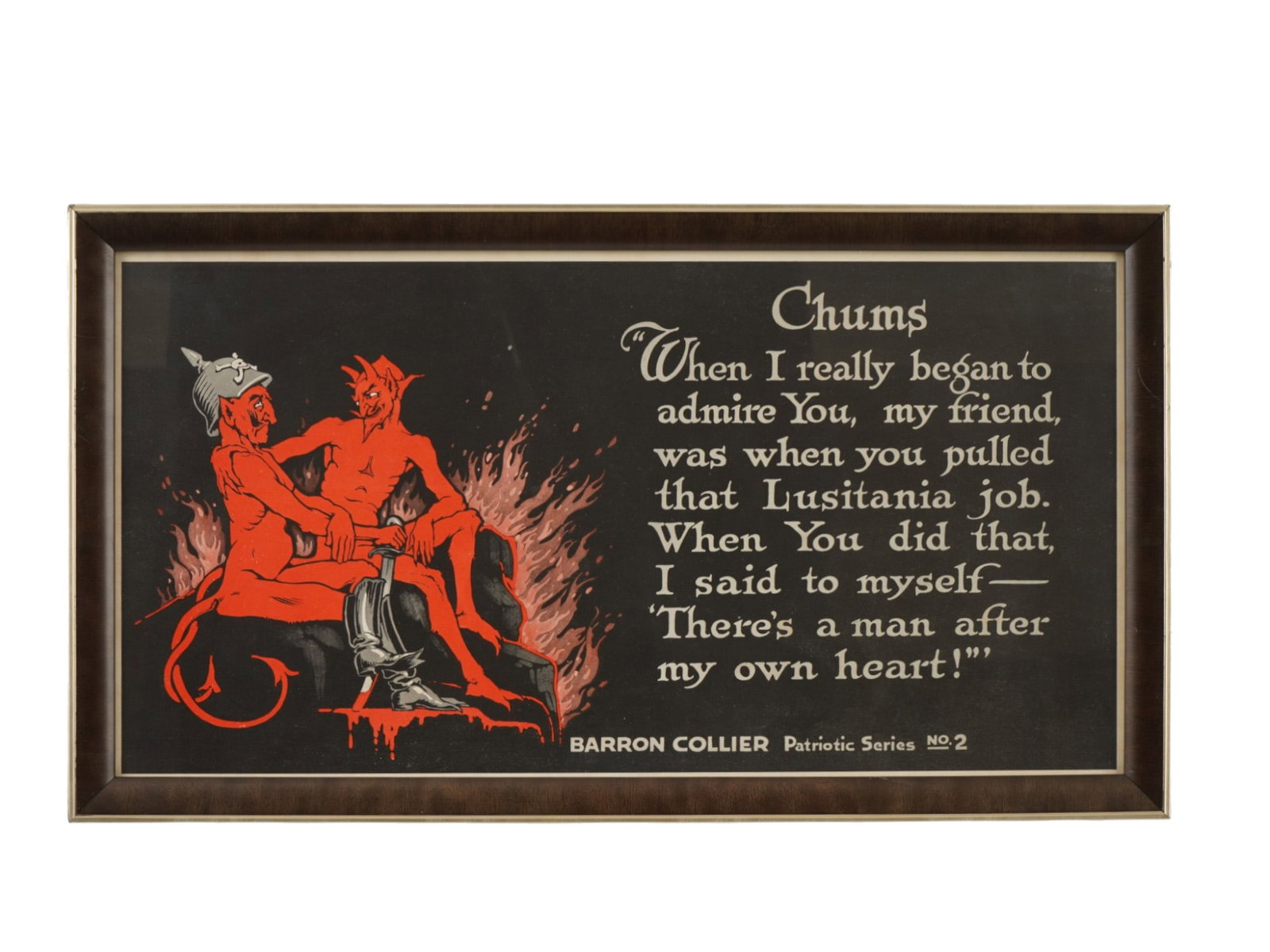 ANTIQUE WWI PROPAGANDA POSTER CHUMS KAISER WILHELM II (1 of 4)