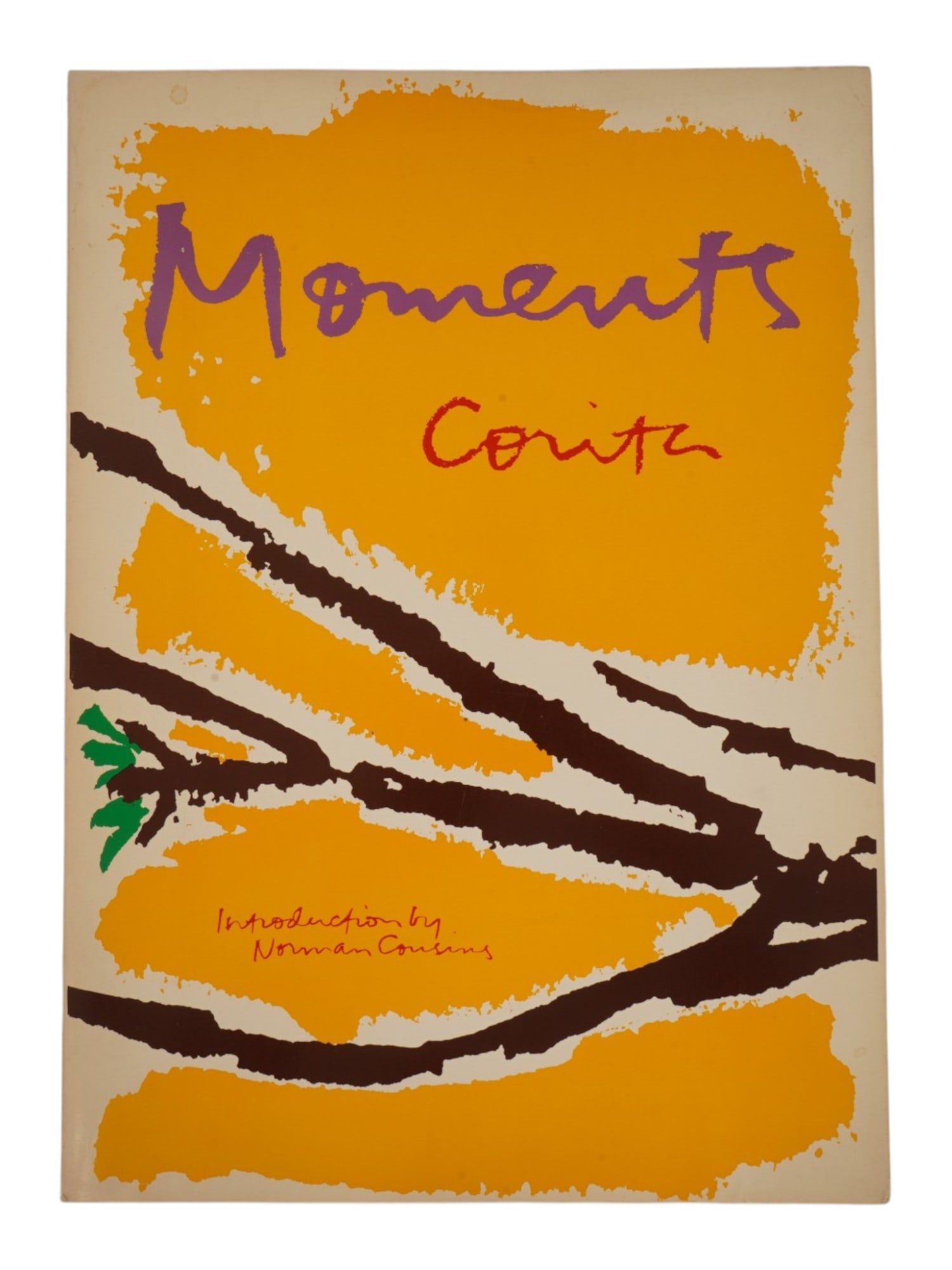 VINTAGE ART BOOK MOMENTS BY CORITA KENT: A vintage art book, Moments, by artist and activist Corita Kent, published by Beacon Press, Boston, in 1982. Featuring an introduction by Norman Cousins. The volume presents color reproductions of Ken