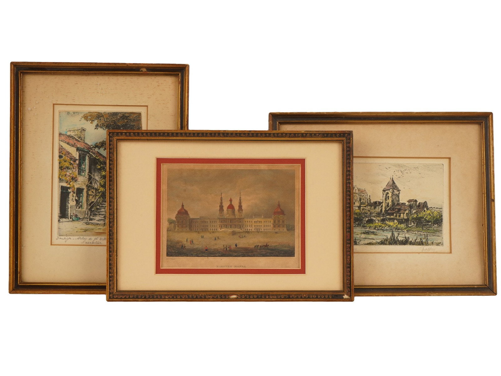 ANTIQUE EUROPEAN ARCHITECTURAL ETCHINGS AND ENGRAVING (1 of 8)