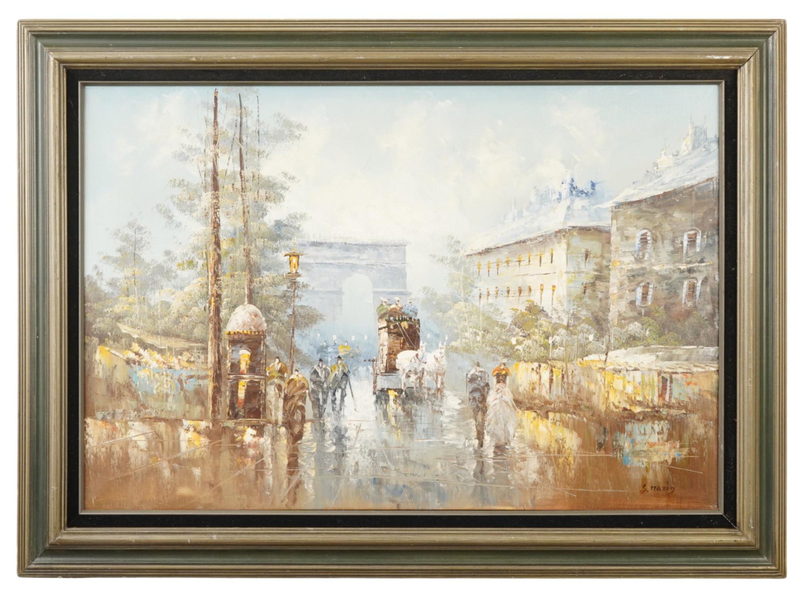 S. RAZIN KOREAN PARISIAN CITYSCAPE OIL PAINTING (1 of 9)