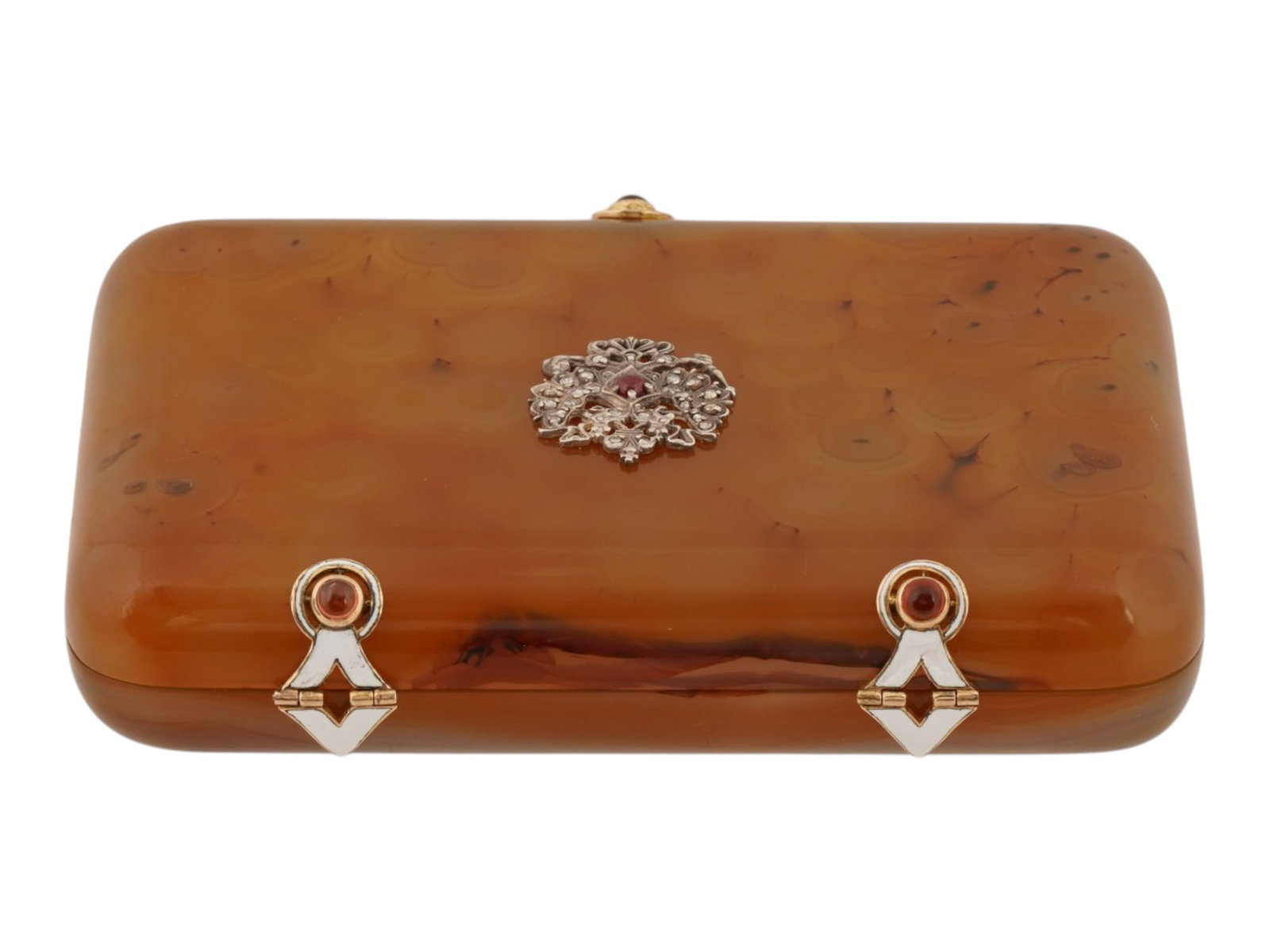 RUSSIAN GOLD AGATE RUBY AND DIAMOND CIGARETTE CASE - 5