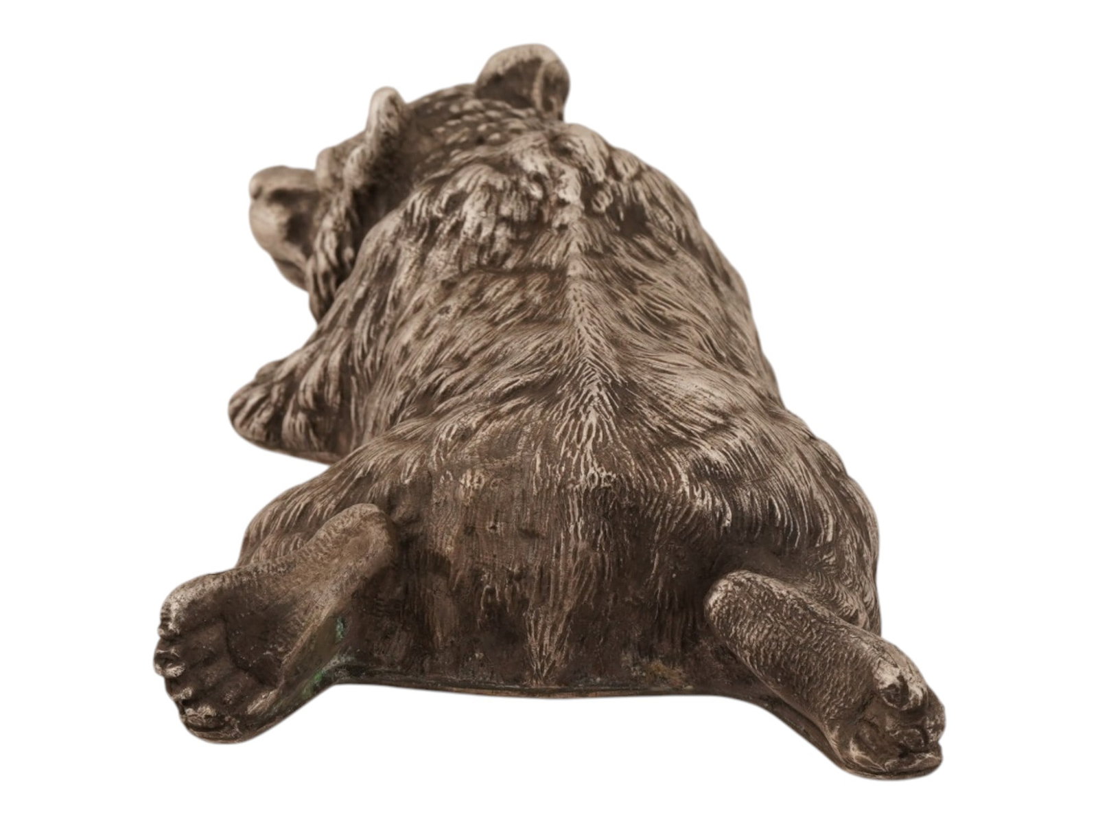 RUSSIAN SILVER BEAR FIGURINE WITH RUBY STONE EYES - 5