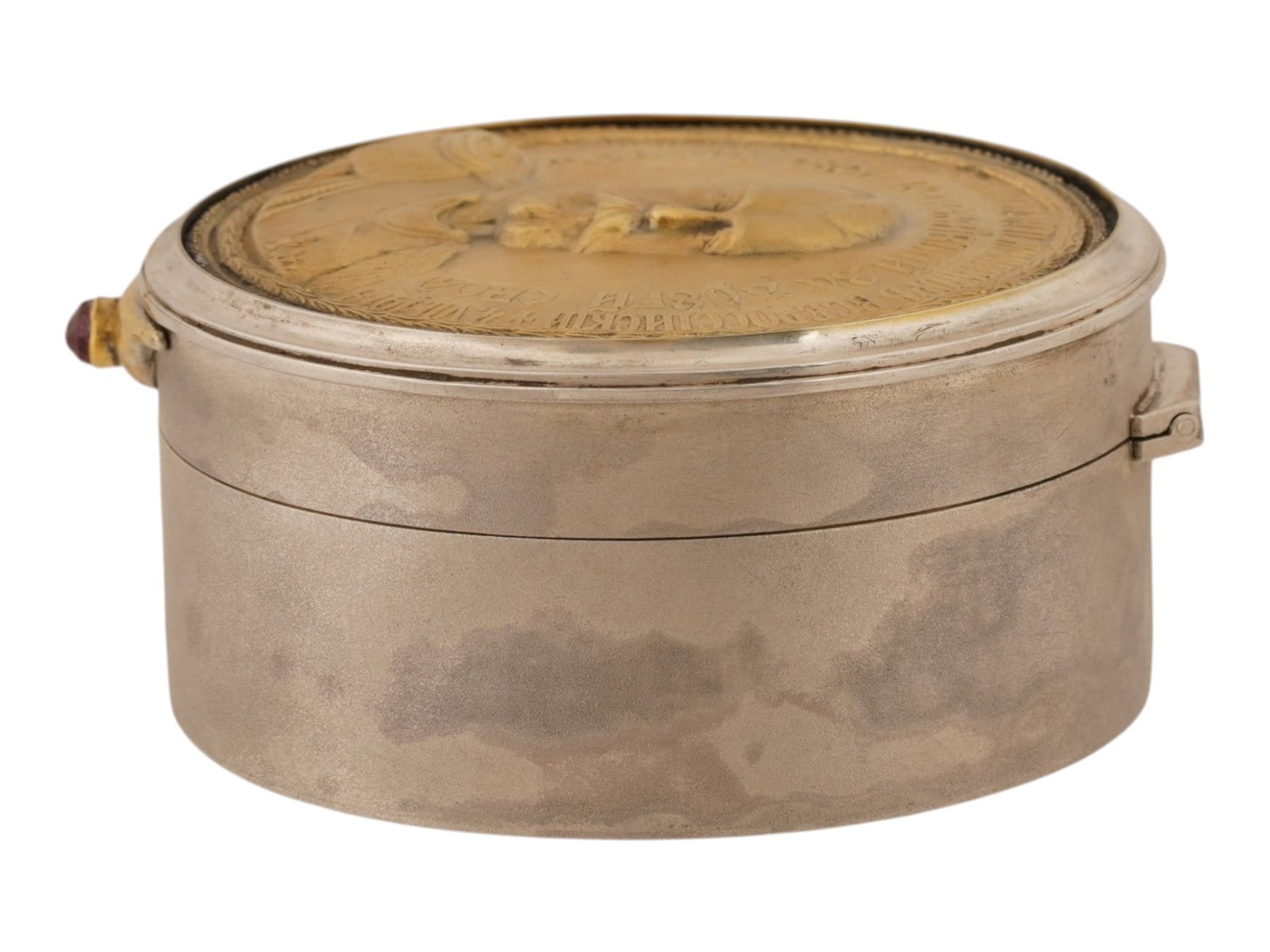 RUSSIAN SILVER AND RUBY TRINKET BOX NICHOLAS II - 5