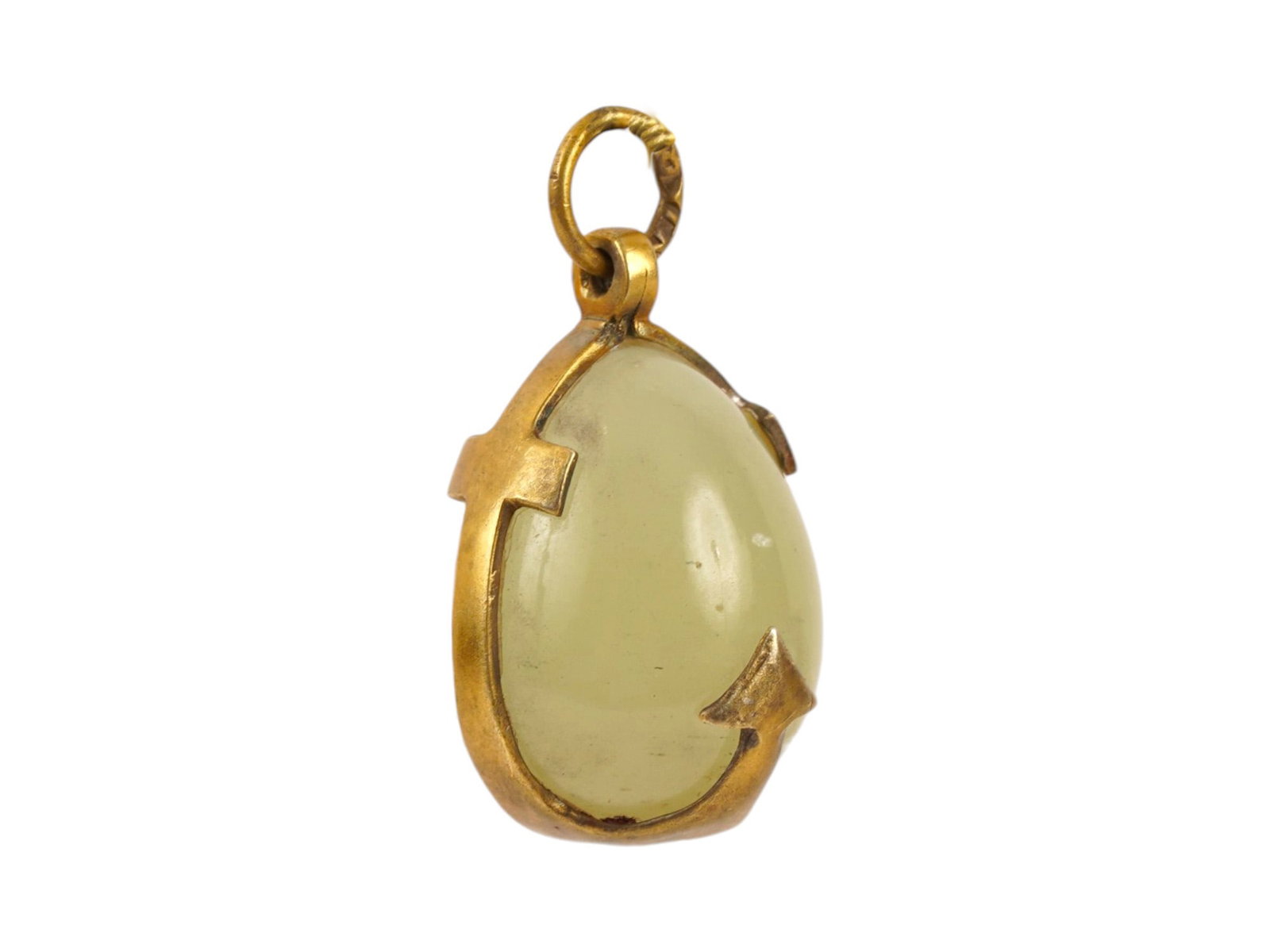 RUSSIAN SILVER AND BOWENITE EASTER EGG PENDANT - 2