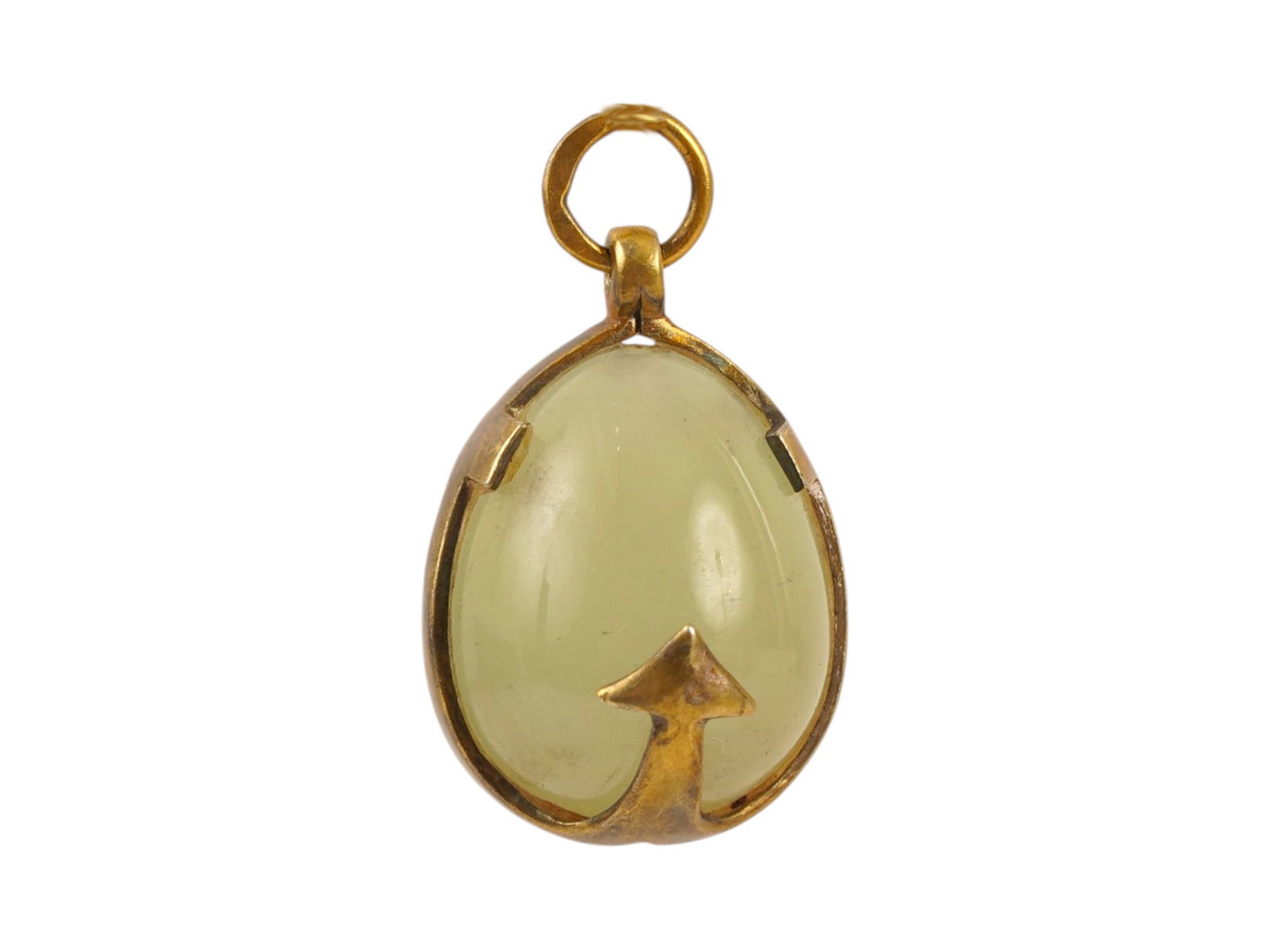 RUSSIAN SILVER AND BOWENITE EASTER EGG PENDANT - 3