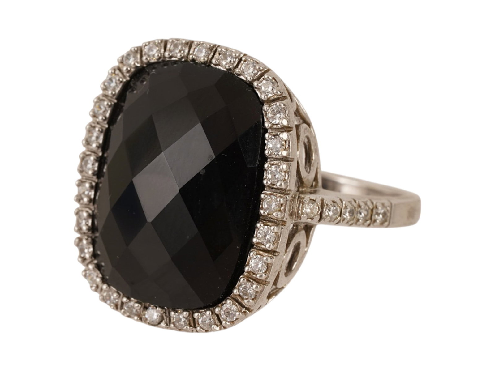 VINTAGE STERLING SILVER AND GEMSTONE COCKTAIL RING (1 of 7)