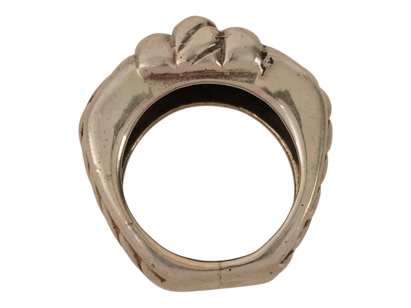 VINTAGE STERLING SILVER BRAIDED RING - 6