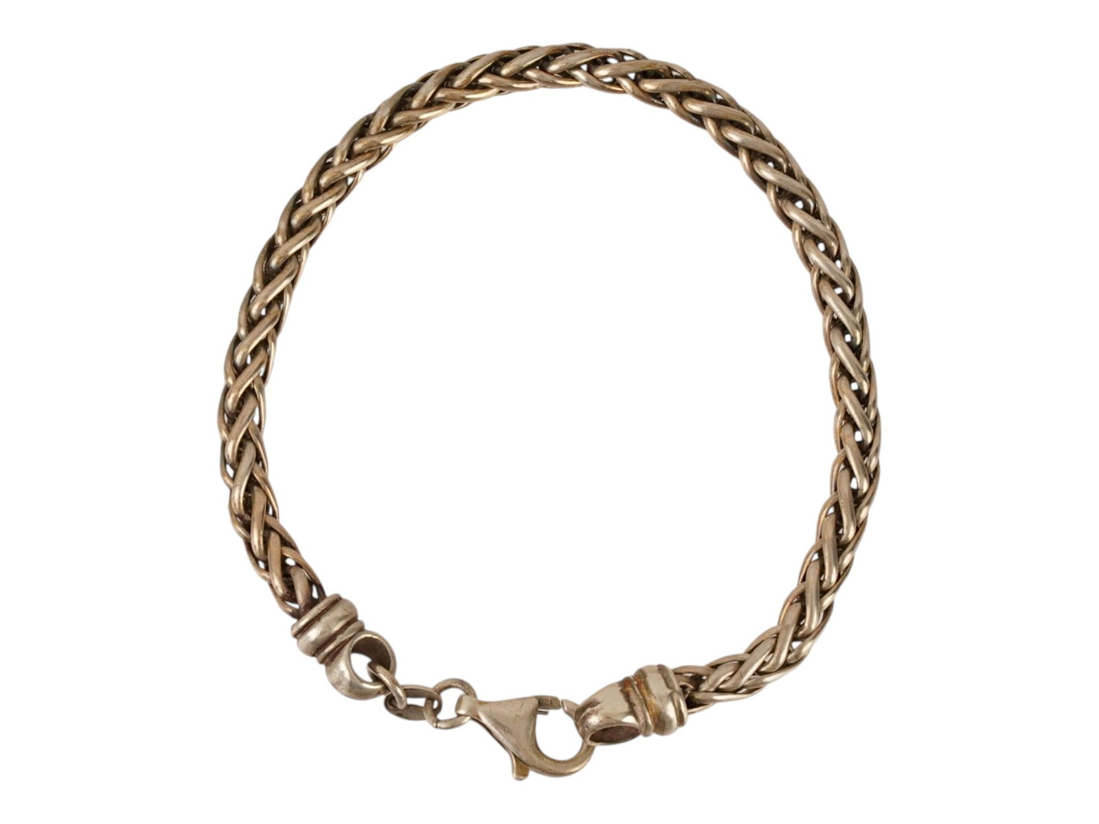 VINTAGE STERLING SILVER WOVEN LINK CHAIN BRACELET (1 of 8)