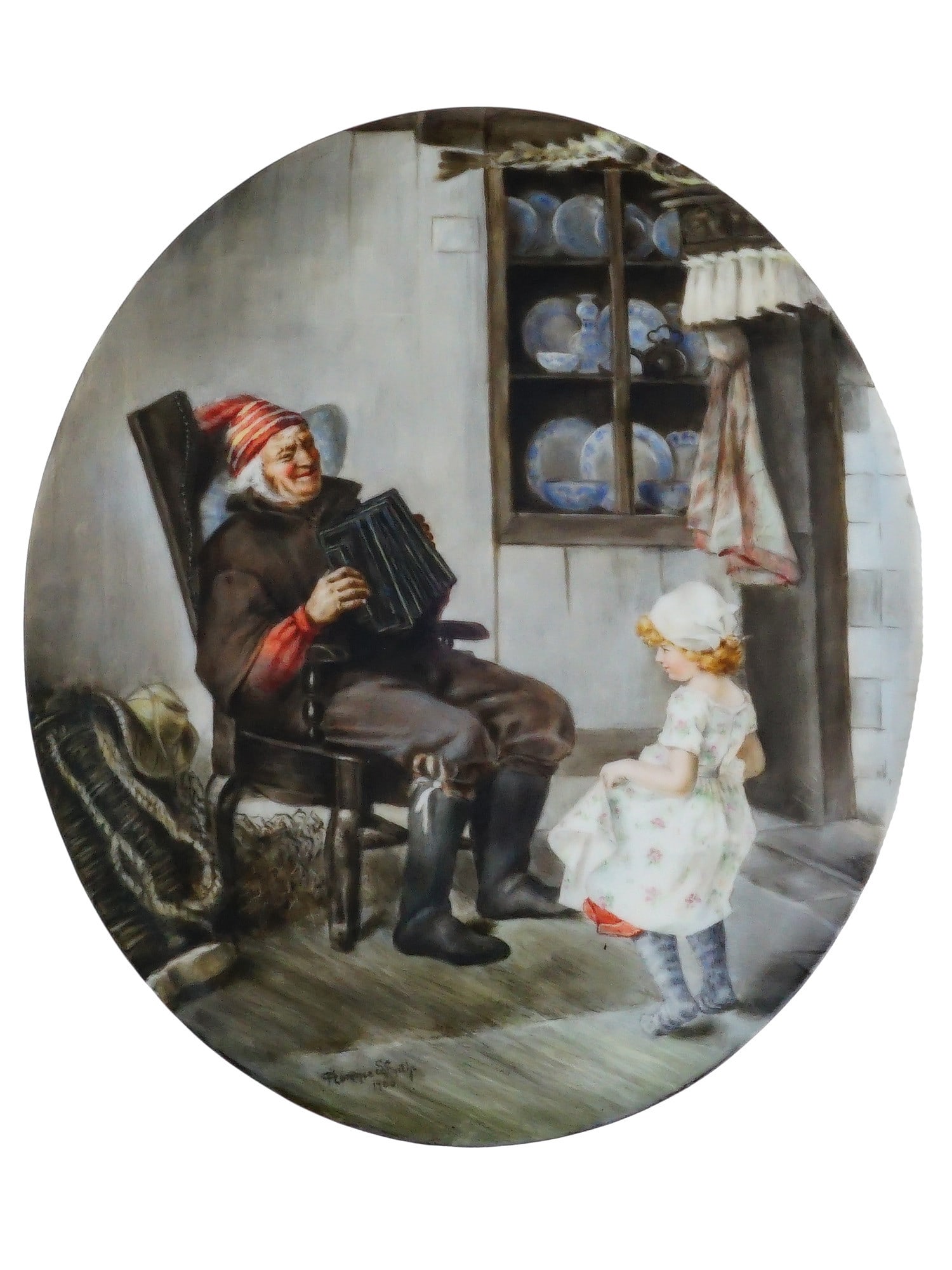 ANTIQUE FRENCH HAND PAINTED PORCELAIN PLAQUE (1 of 8)