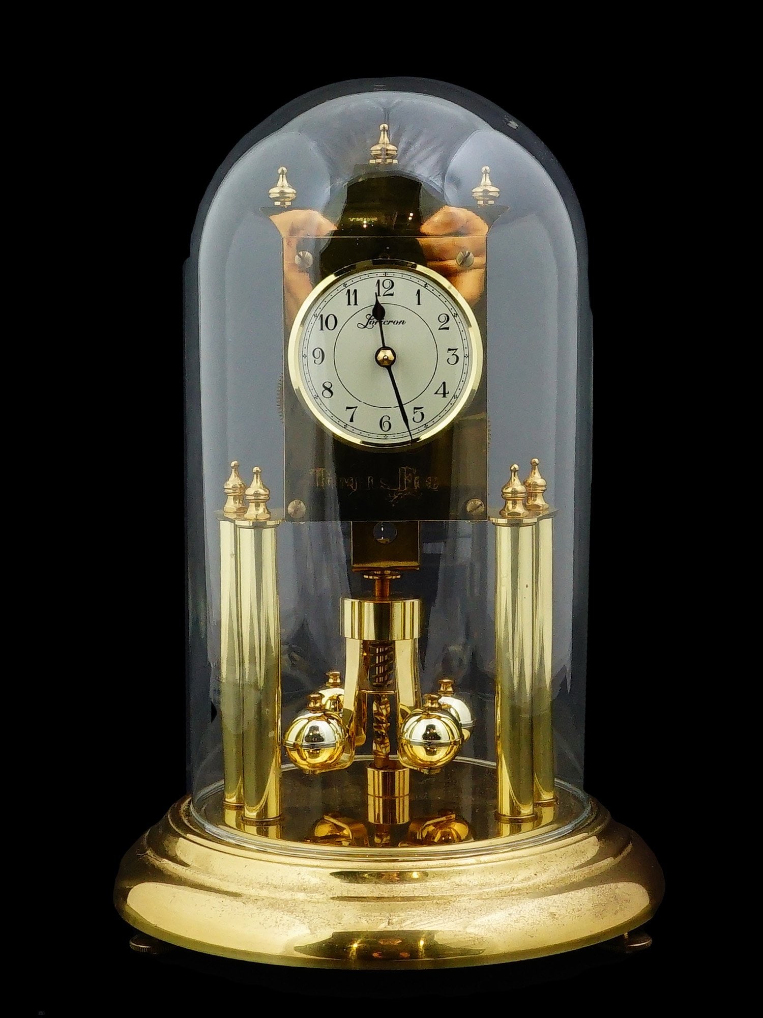 LORICRON GERMAN TORSION PENDULUM CLOCK IN GLASS DOME (1 of 14)