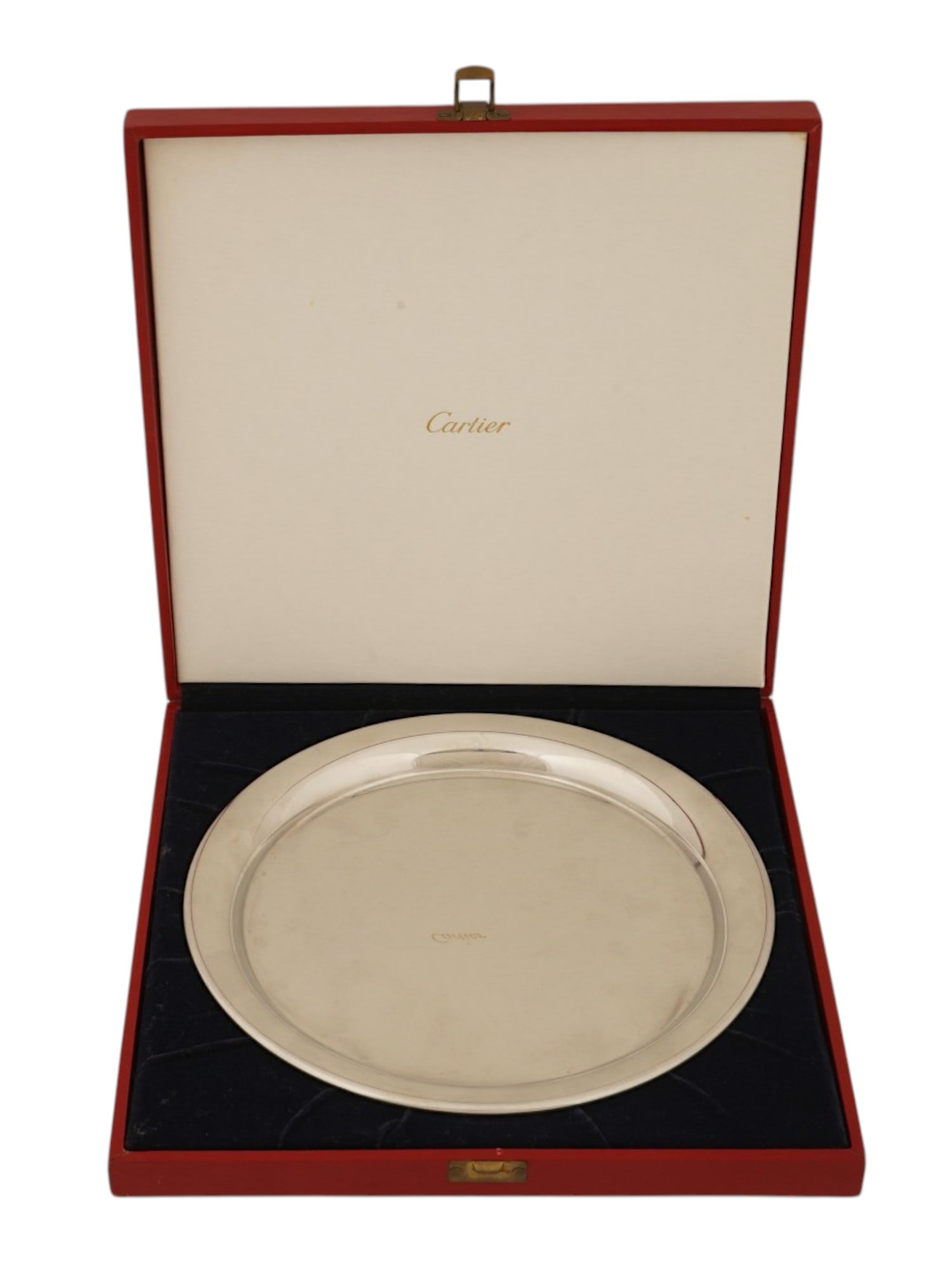 VINTAGE FRENCH CARTIER PEWTER SERVICE PLATE IOB (1 of 7)
