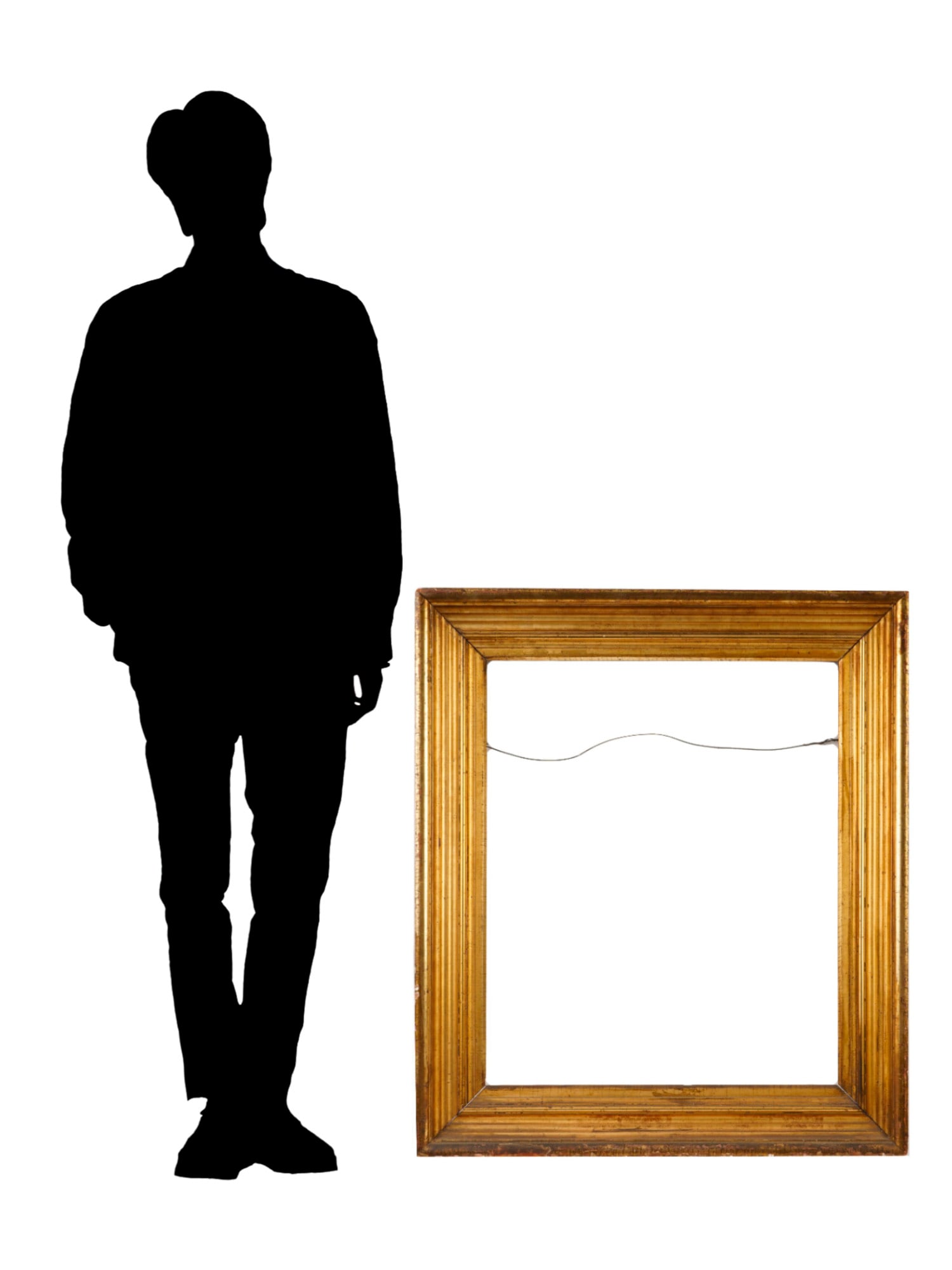 VINTAGE GILT WOODEN PLEIN AIR PAINTING FRAME: A vintage gilt wooden painting frame. Plein air type, simple frame of stepped design. Vertical rectangular shape. Wall Art Decor And Painting Frames For Interior Design. THIS LOT IS ELIGIBLE FOR A 30-