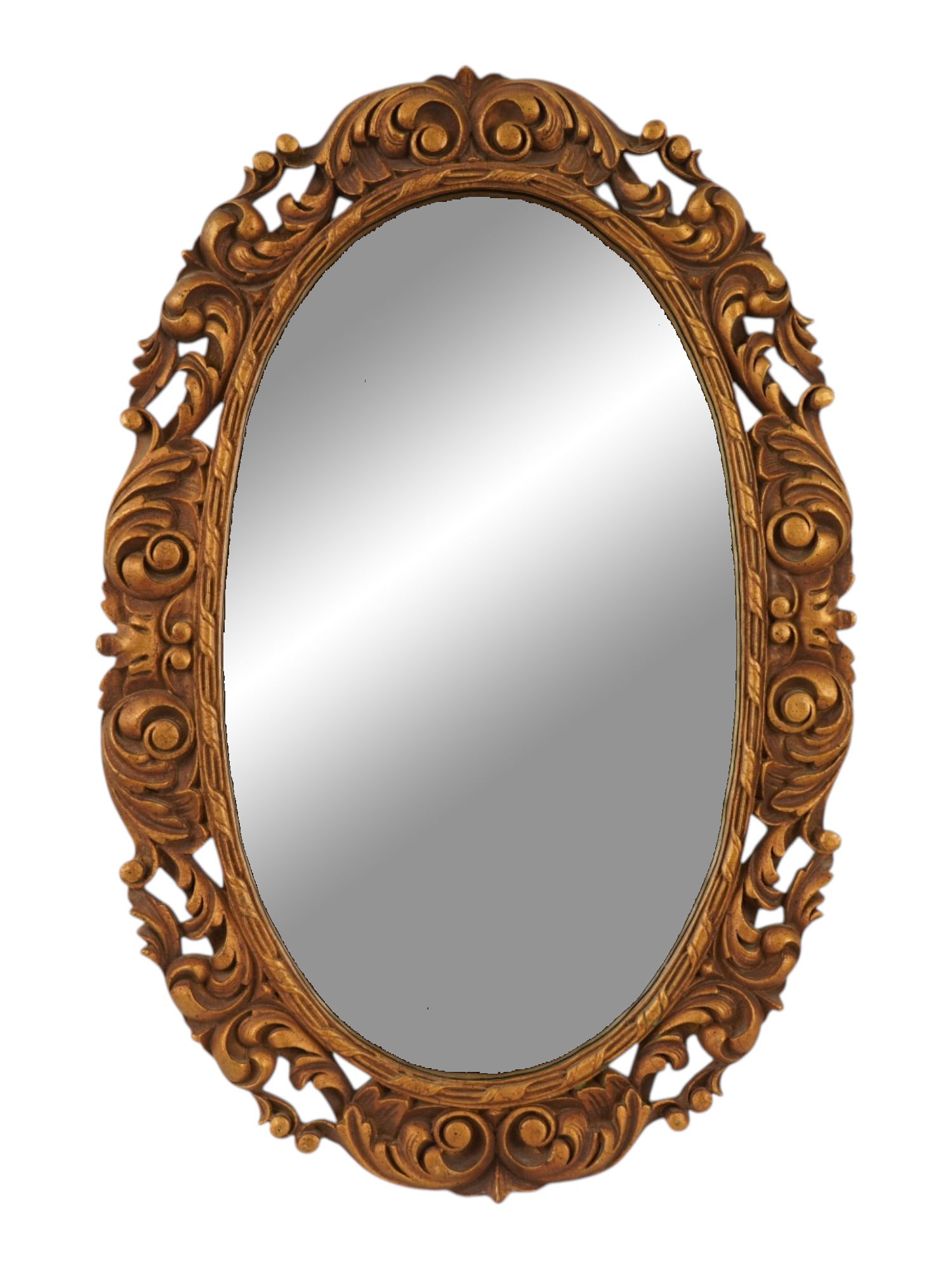 OVAL ROCOCO STYLE OPENWORK GILTWOOD WALL MIRROR (1 of 5)