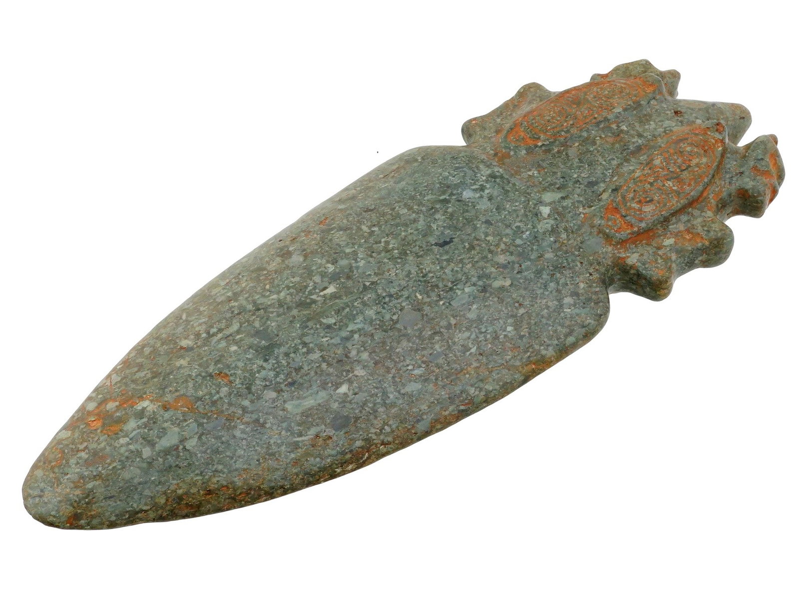ANCIENT PRE COLUMBIAN ARAWAK TAINO STONE RITUAL AXE (1 of 8)