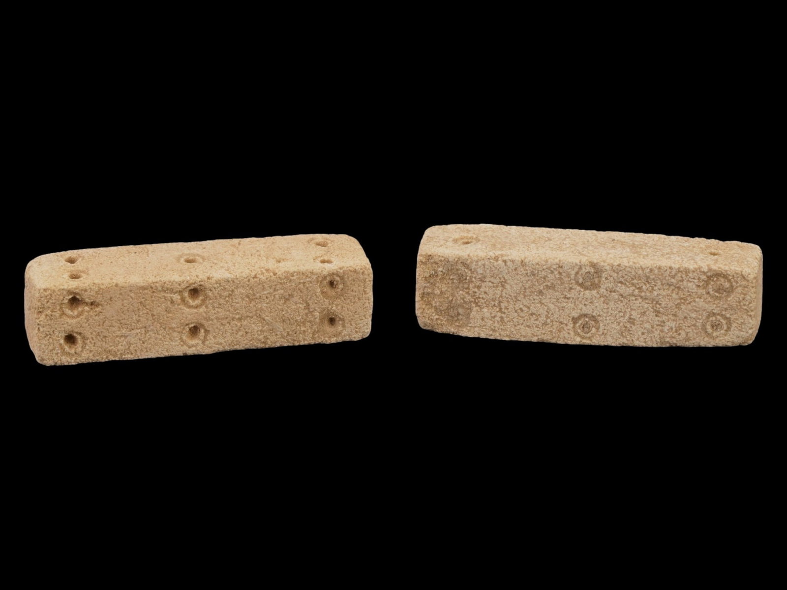 PAIR OF ANCIENT ROMAN ELONGATED STONE DICE 100 TO 300 AD (1 of 6)