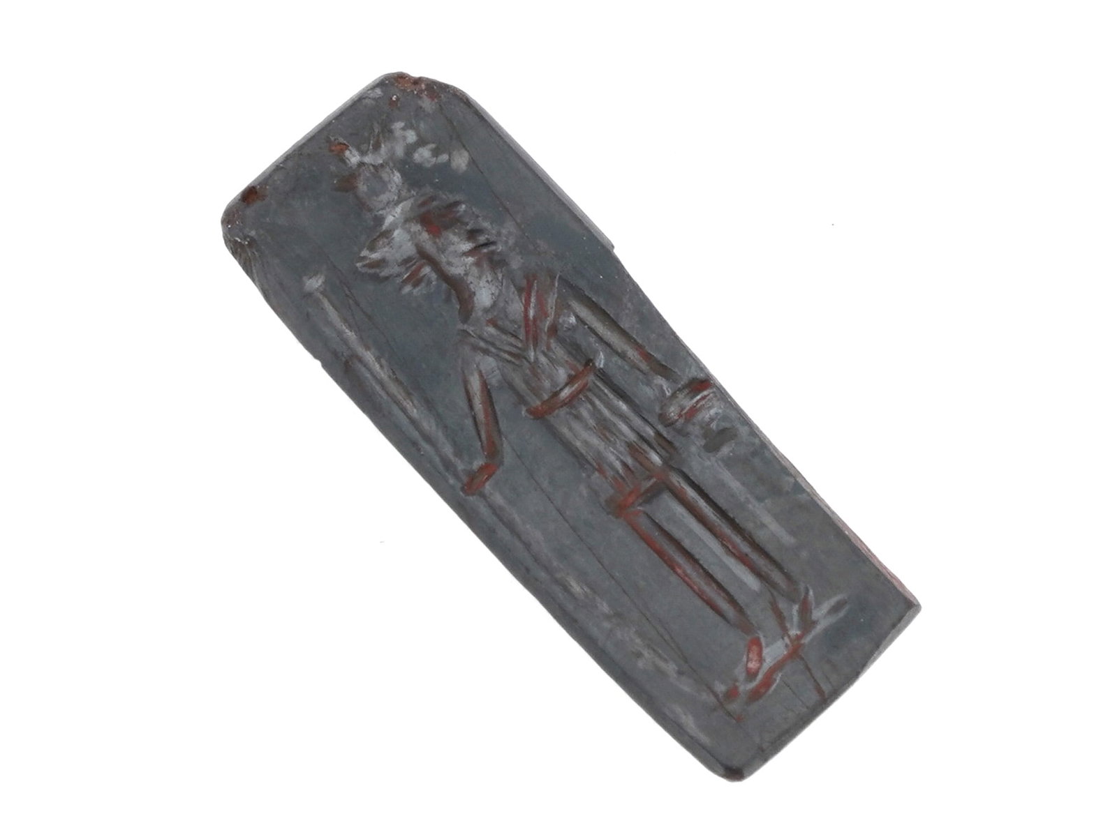 ANCIENT EGYPTIAN HEMATITE SEAL W ENGRAVED JACKAL IMAGE (1 of 2)