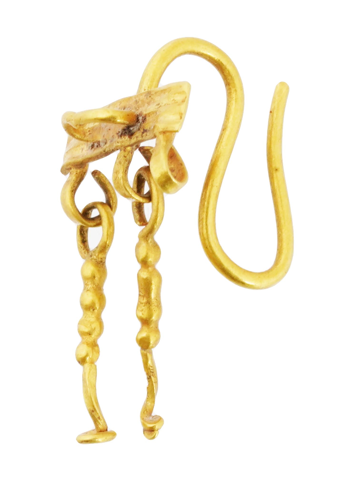 100 TO 300 AD ANCIENT ROMAN GOLD HOOK TYPE EARRING (1 of 5)