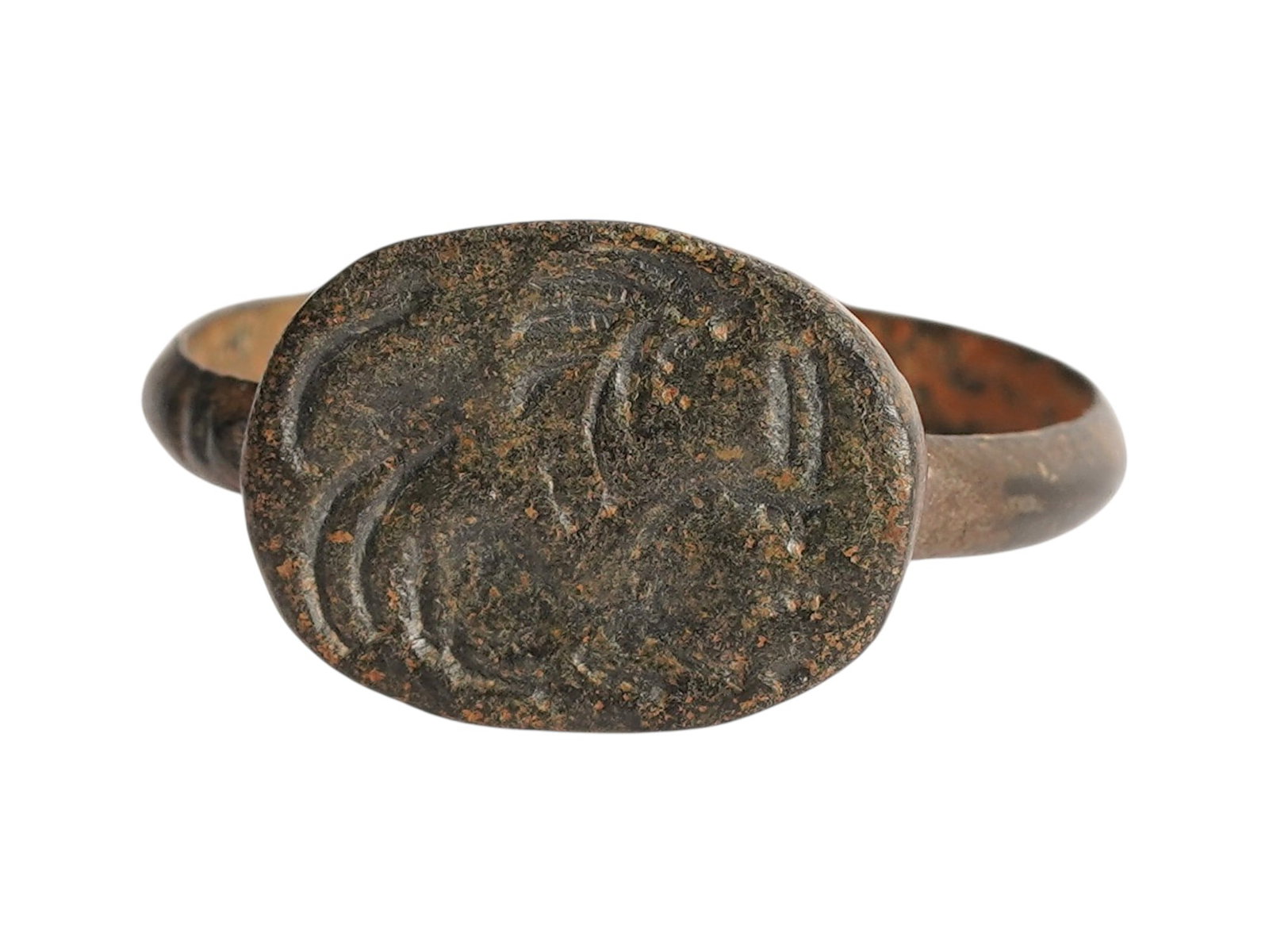 ANCIENT BRONZE RING LION ATTACKING DEER MEDITERRANEAN (1 of 6)