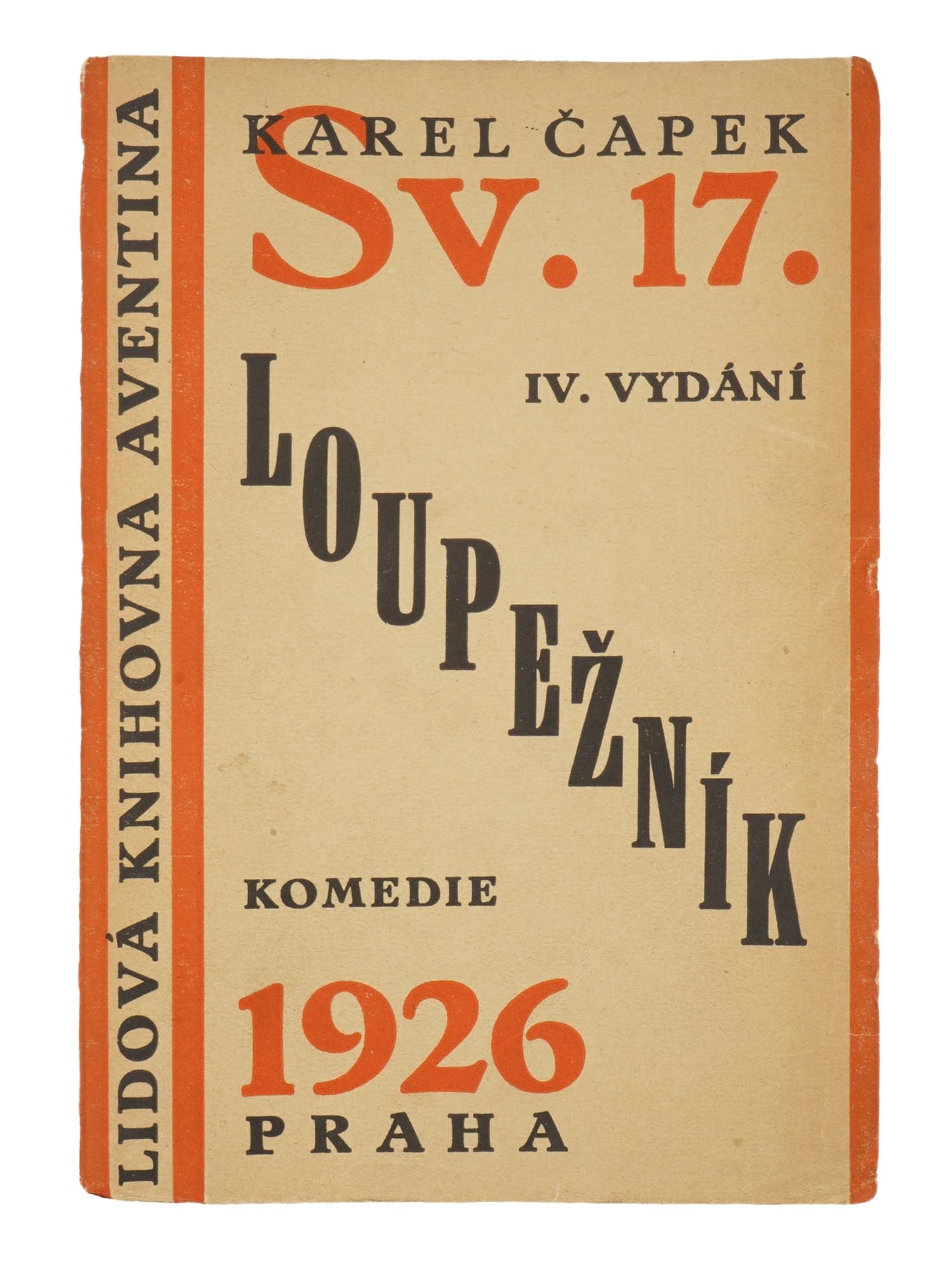 VINTAGE CZECH BOOK EDITION OF THE OUTLAW BY KAREL CAPEK: A vintage 1926 Czech book edition of The Outlaw by Karel Capek, published by the respected house of Aventinum in Prague. Vintage Czech Books And Bibliophilic Collectibles. THIS LOT IS ELIGIBLE FOR A 3