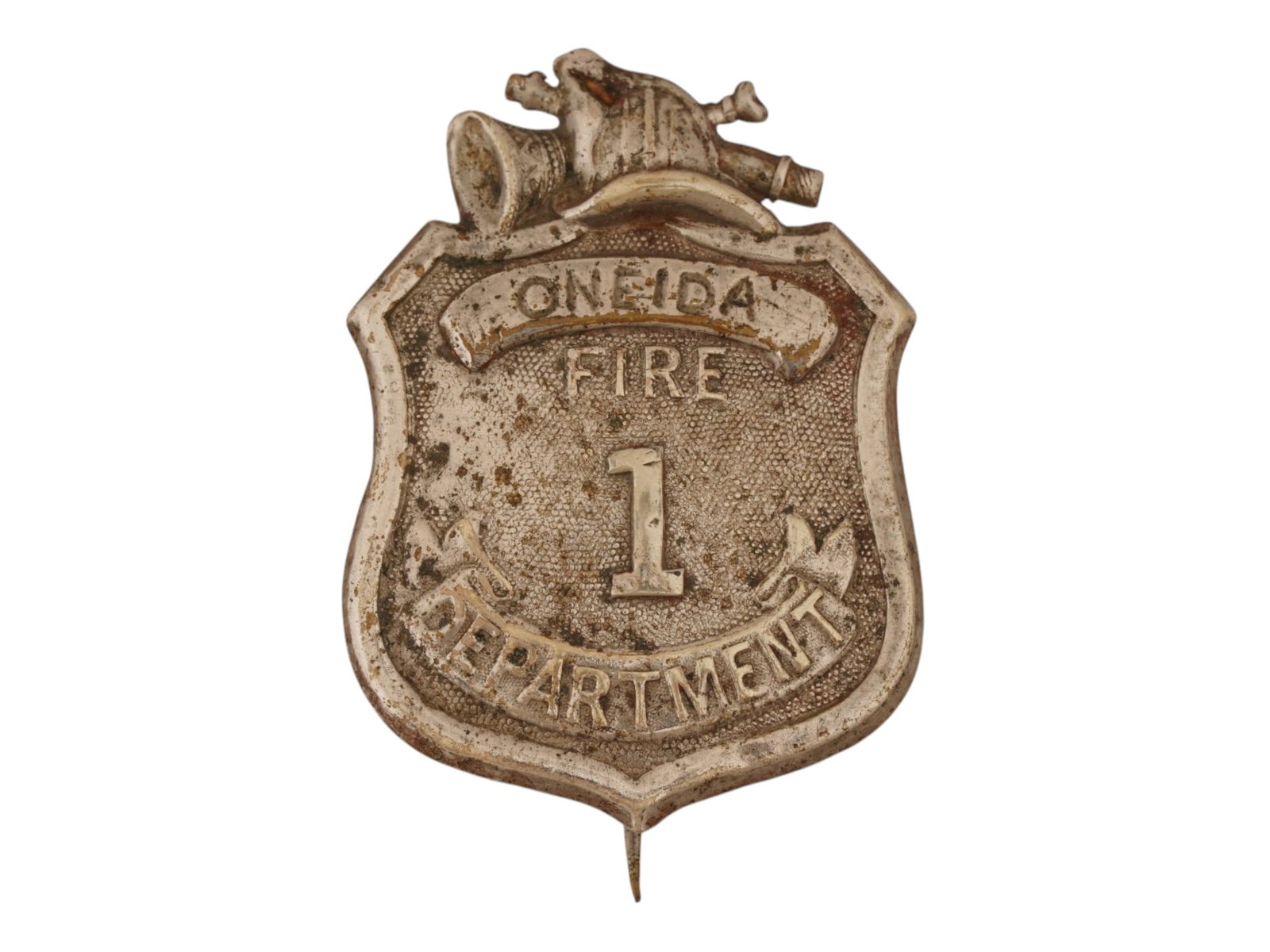 ANTIQUE AMERICAN ONEIDA NY FIREMANS SHIELD BADGE (1 of 4)