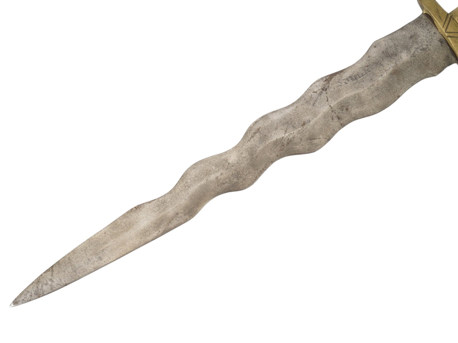 PHILIPPINE KRIS DAGGER W WAVY BLADE AND SCABBARD - 11