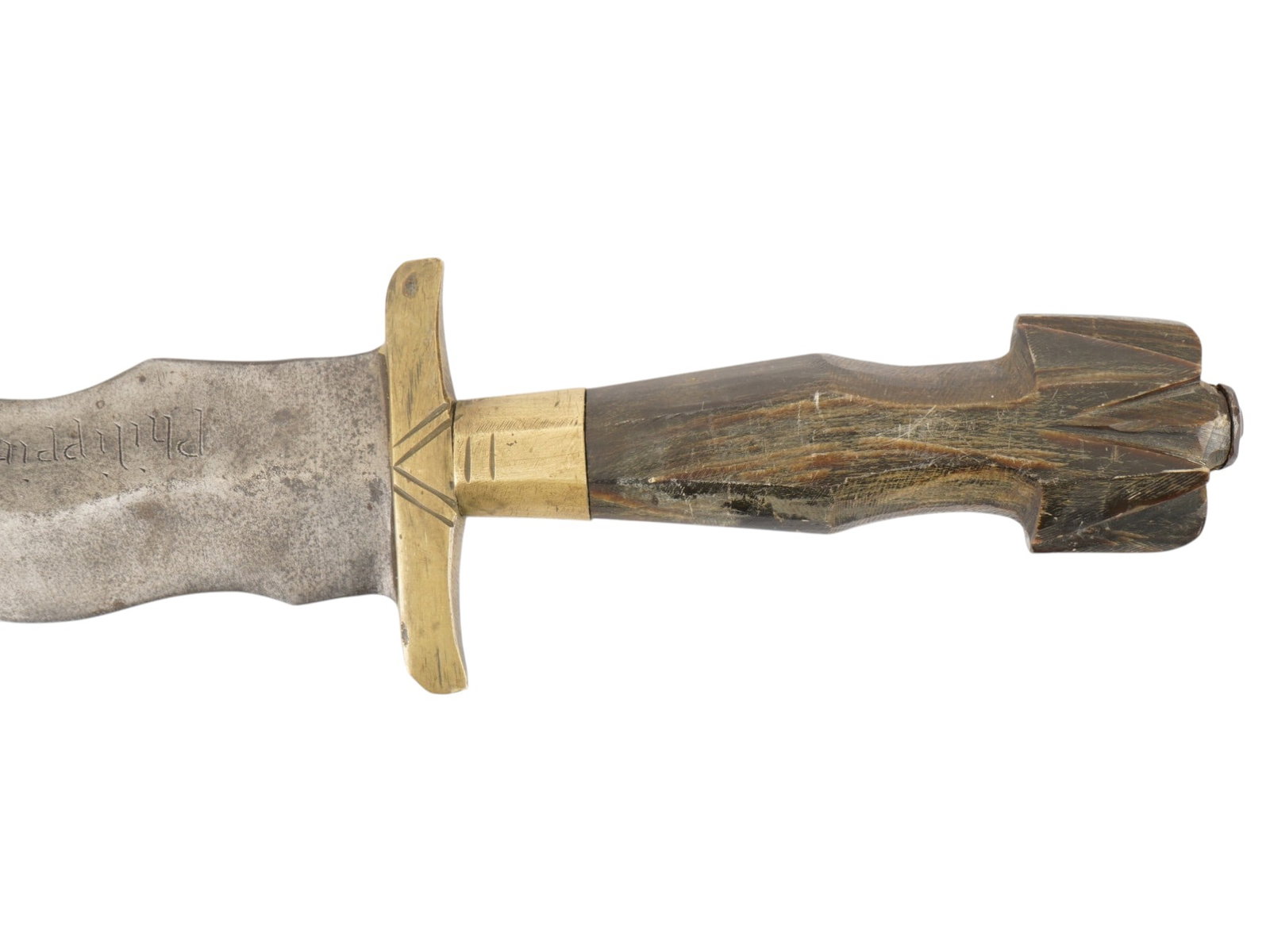 PHILIPPINE KRIS DAGGER W WAVY BLADE AND SCABBARD - 8