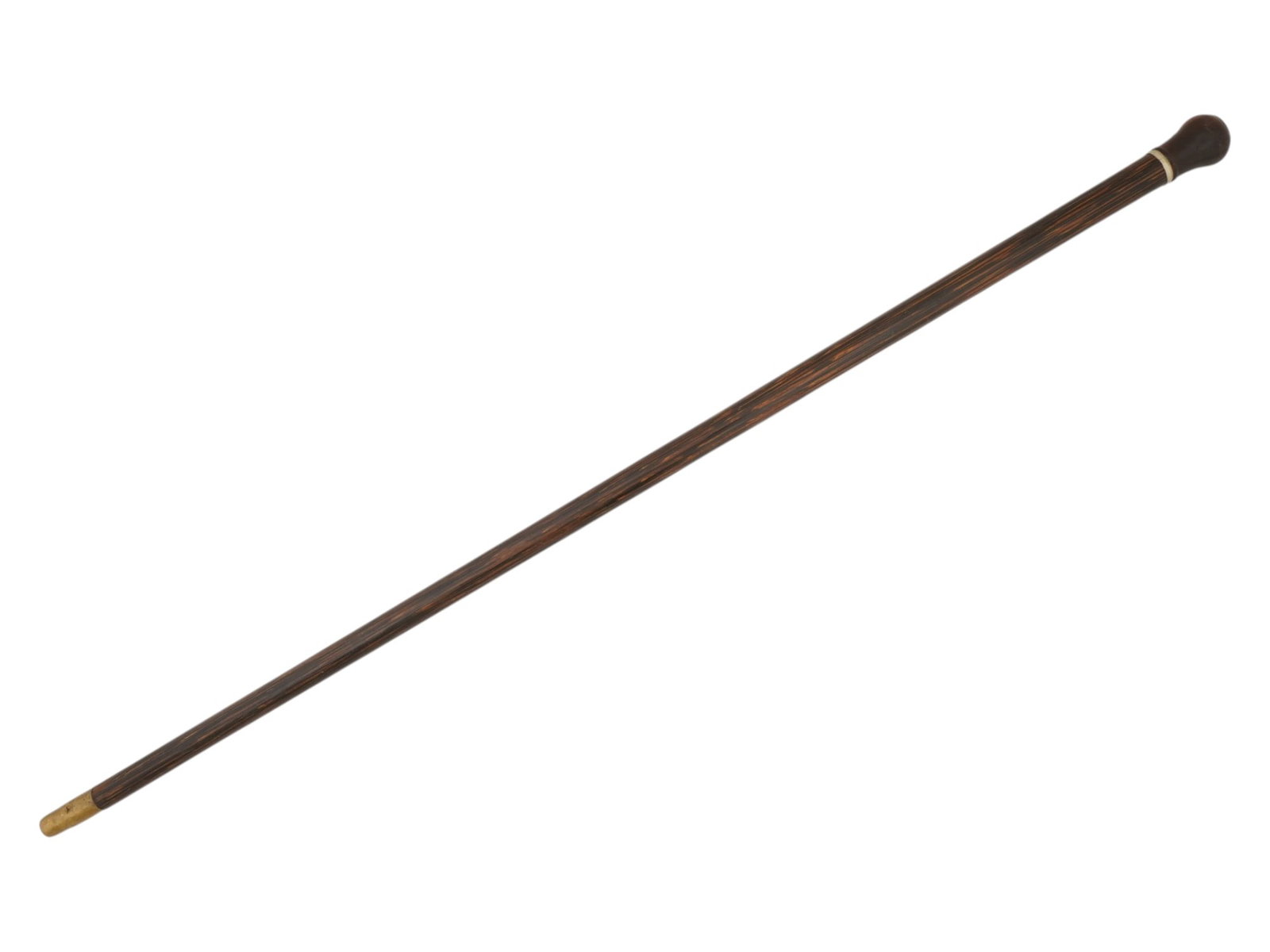 ANTIQUE WOOD AND SILVER WALKING CANE WITH DEDICATION - 2