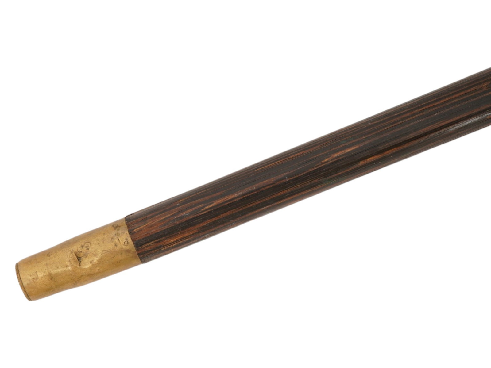 ANTIQUE WOOD AND SILVER WALKING CANE WITH DEDICATION - 7