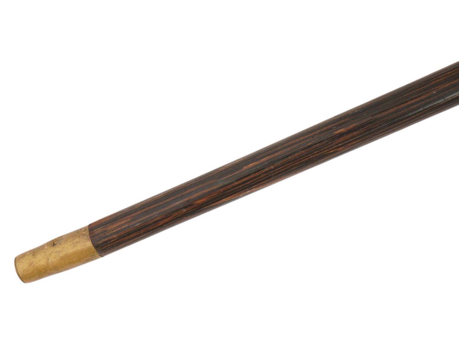 ANTIQUE WOOD AND SILVER WALKING CANE WITH DEDICATION - 8