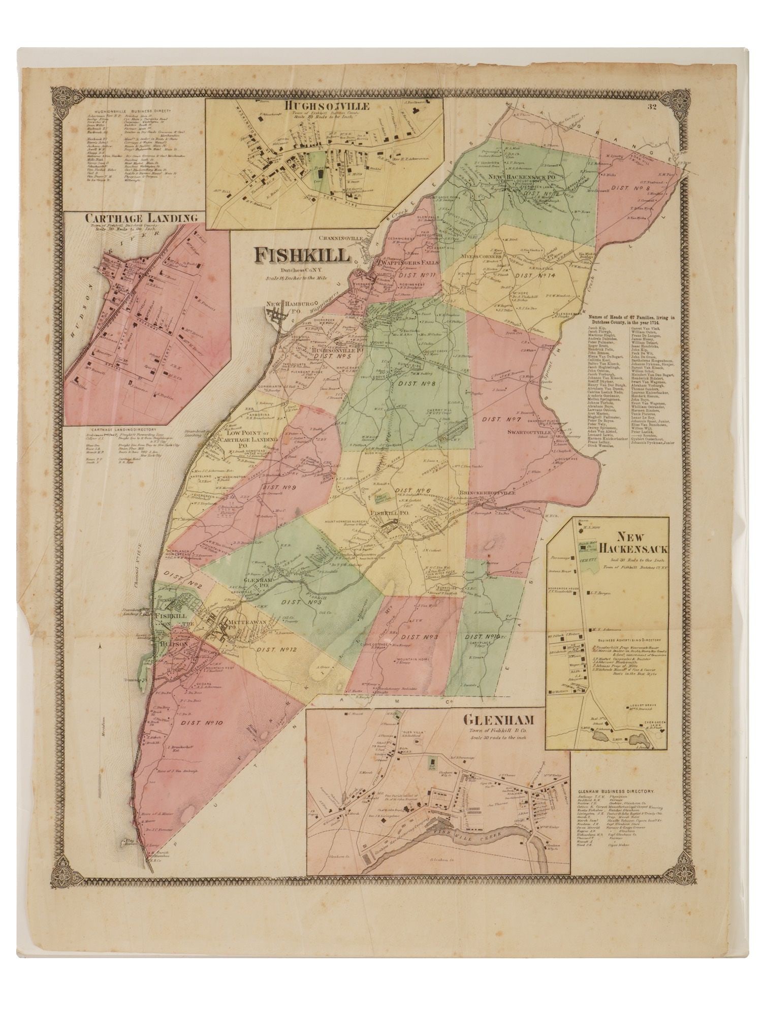 ANTIQUE MAP OF FISHKILL DUTCHESS CO NEW YORK 1867 (1 of 5)