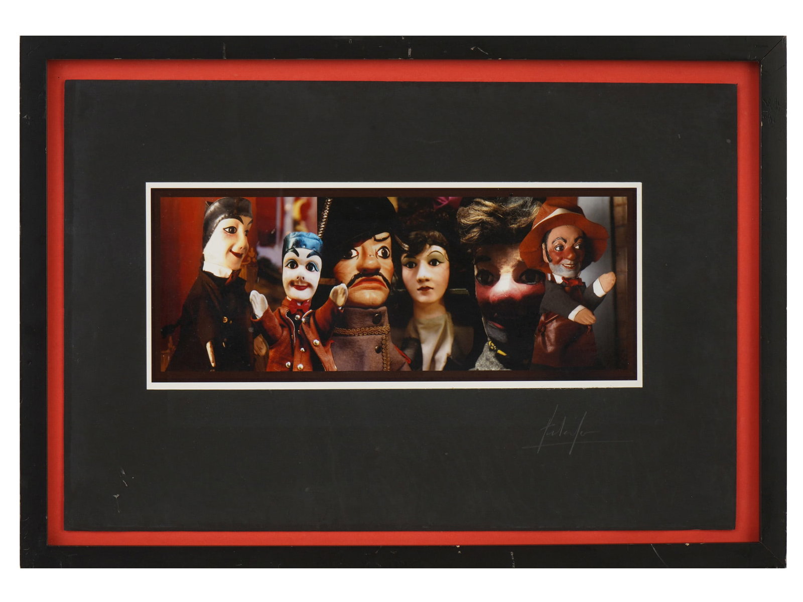 PANORAMIC PHOTO PRINT OF VINTAGE PUPPETS SIGNED (1 of 4)