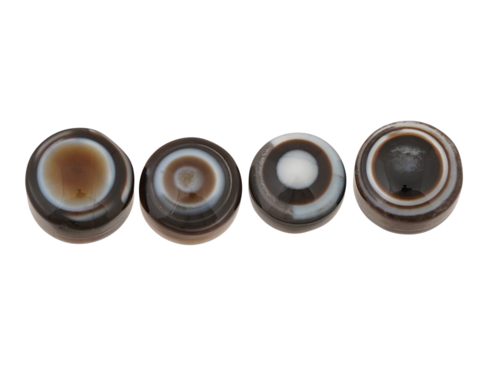 LOT OF NATURAL BULLSEYE BANDED AGATE CABOCHONS (1 of 4)